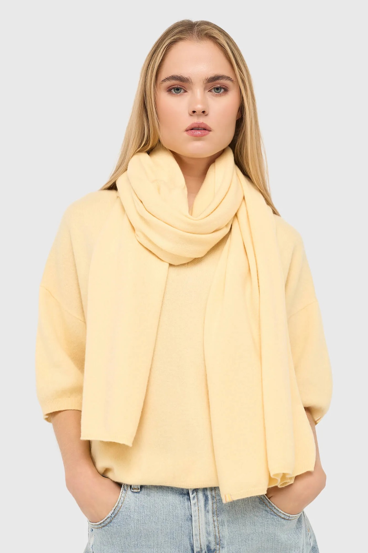 Cashmere Sjaal Dames Santos Geel