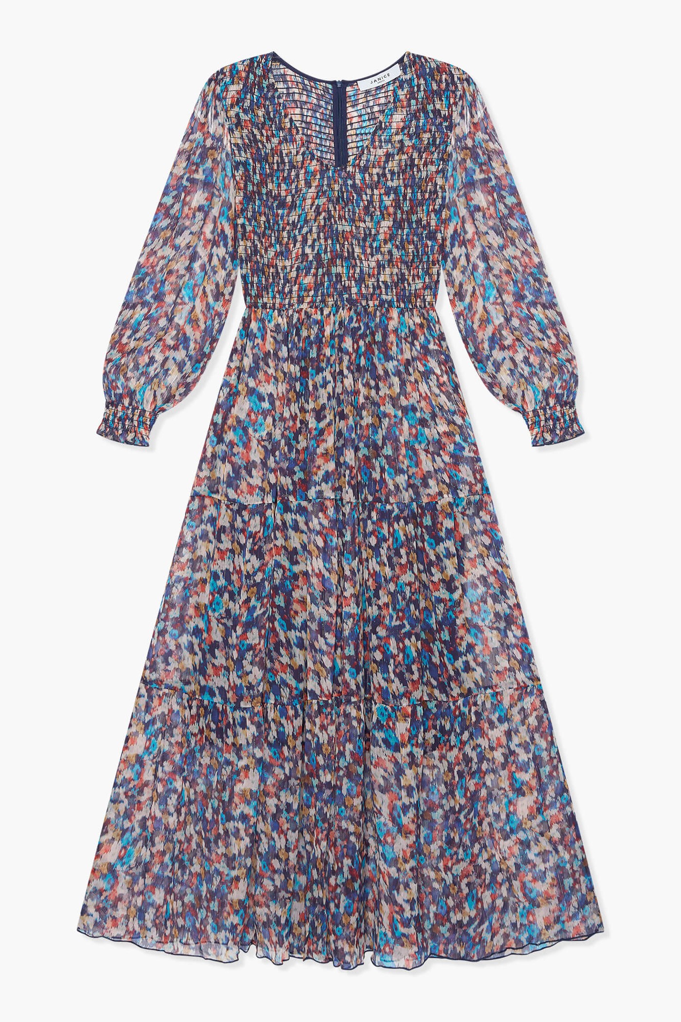 Jurk Lang Print Smog Finn Blauw