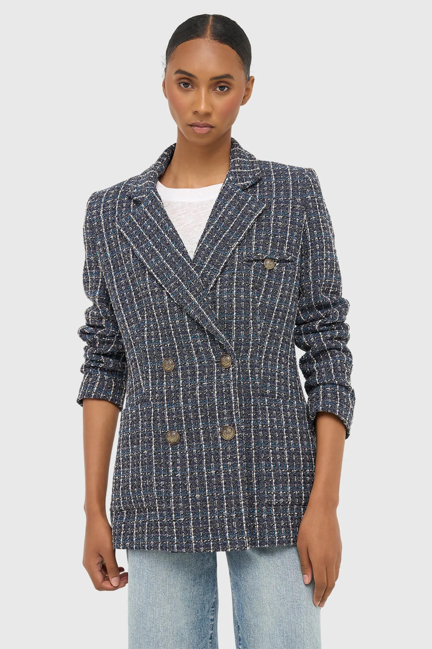 Blazer Dames Tweed Blauw Martin
