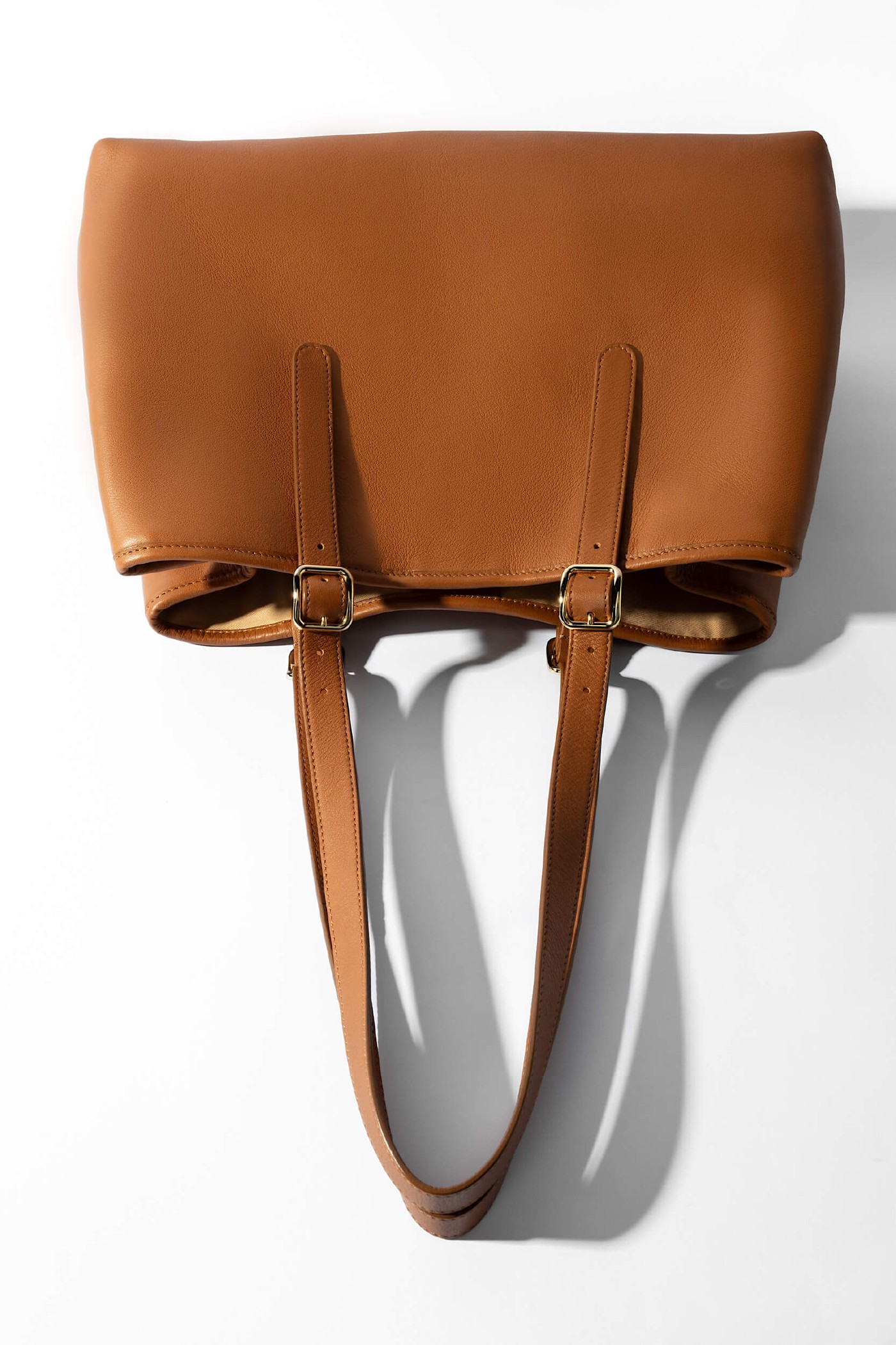 Leren Dames Handtas Shopper Harper Camel