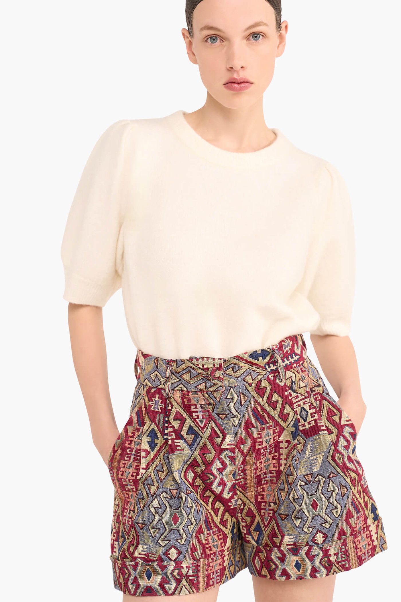 Shortje Dames Jacquard Arthur Aztec Rood