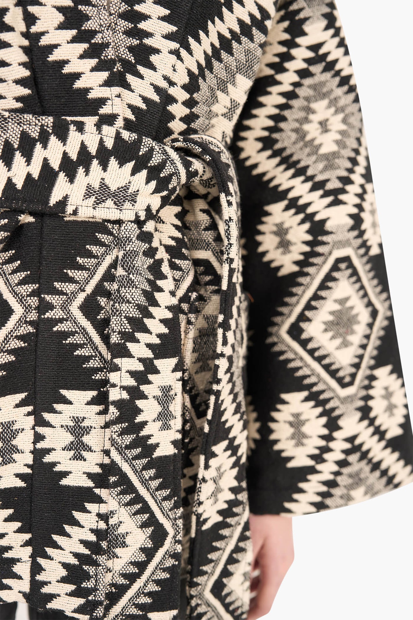 Kimono Dames Jacquard Preston Aztec Zwart