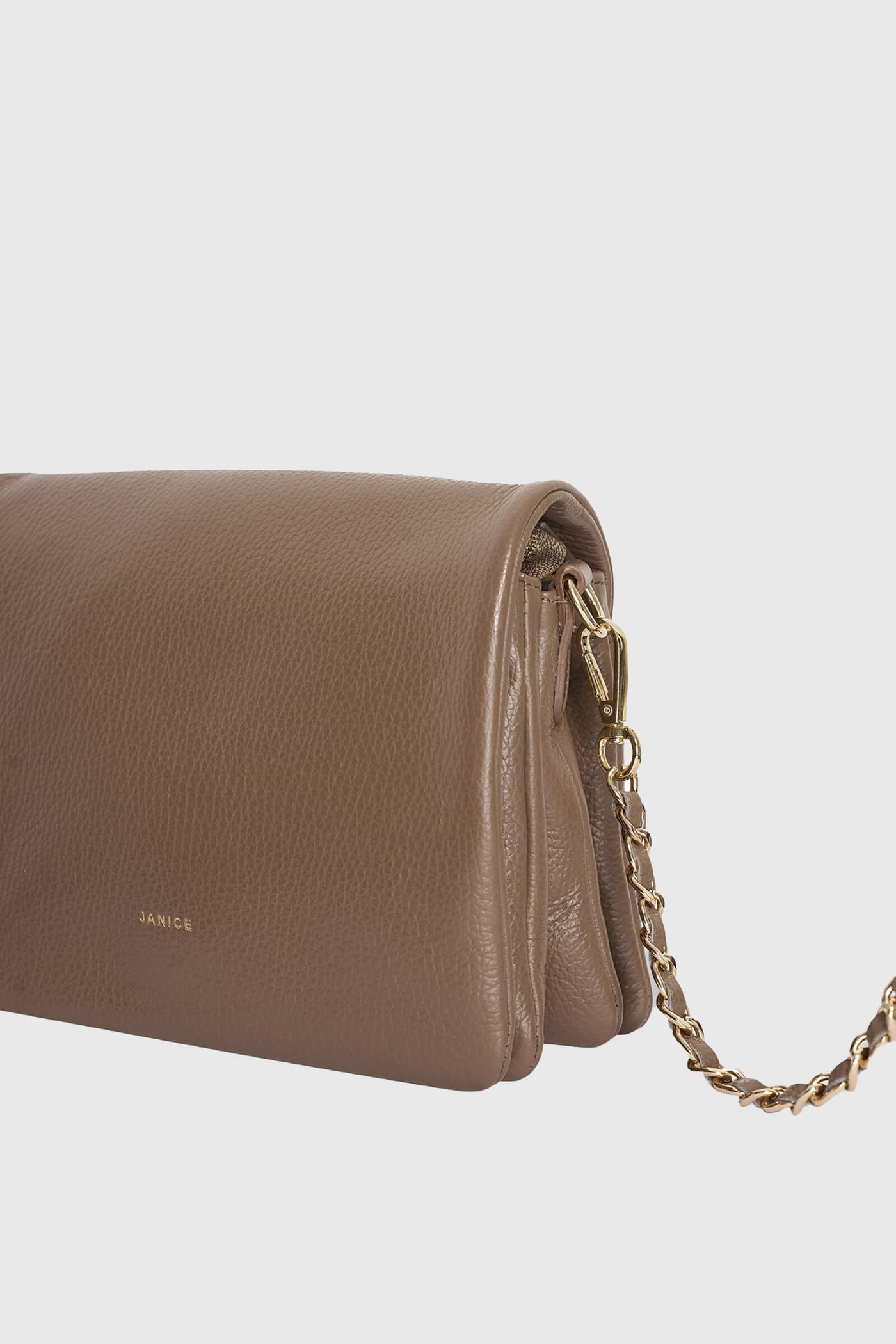 Leren Schoudertas Dames Skylar Taupe