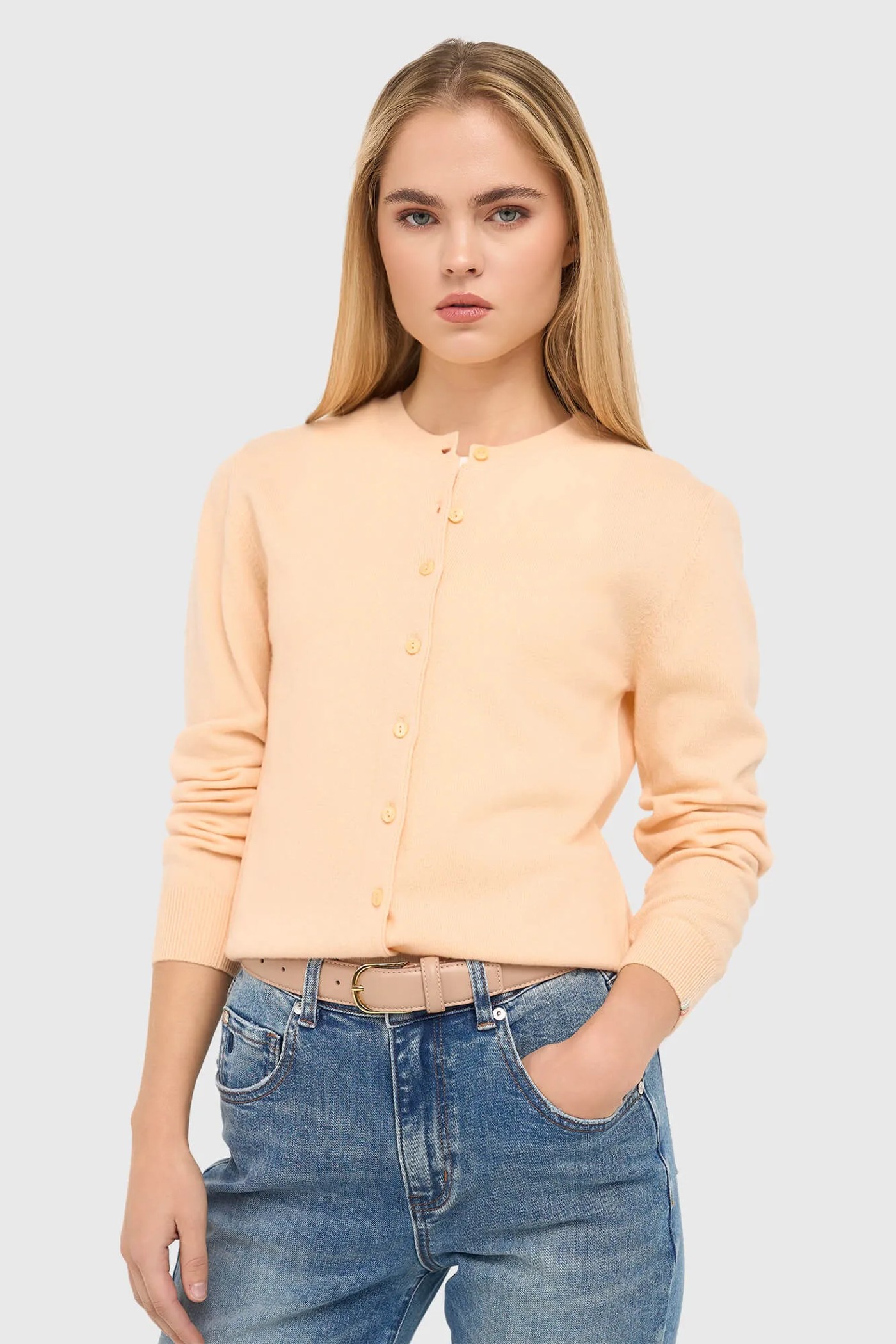 Cashmere Dames Vest Peach Lucas