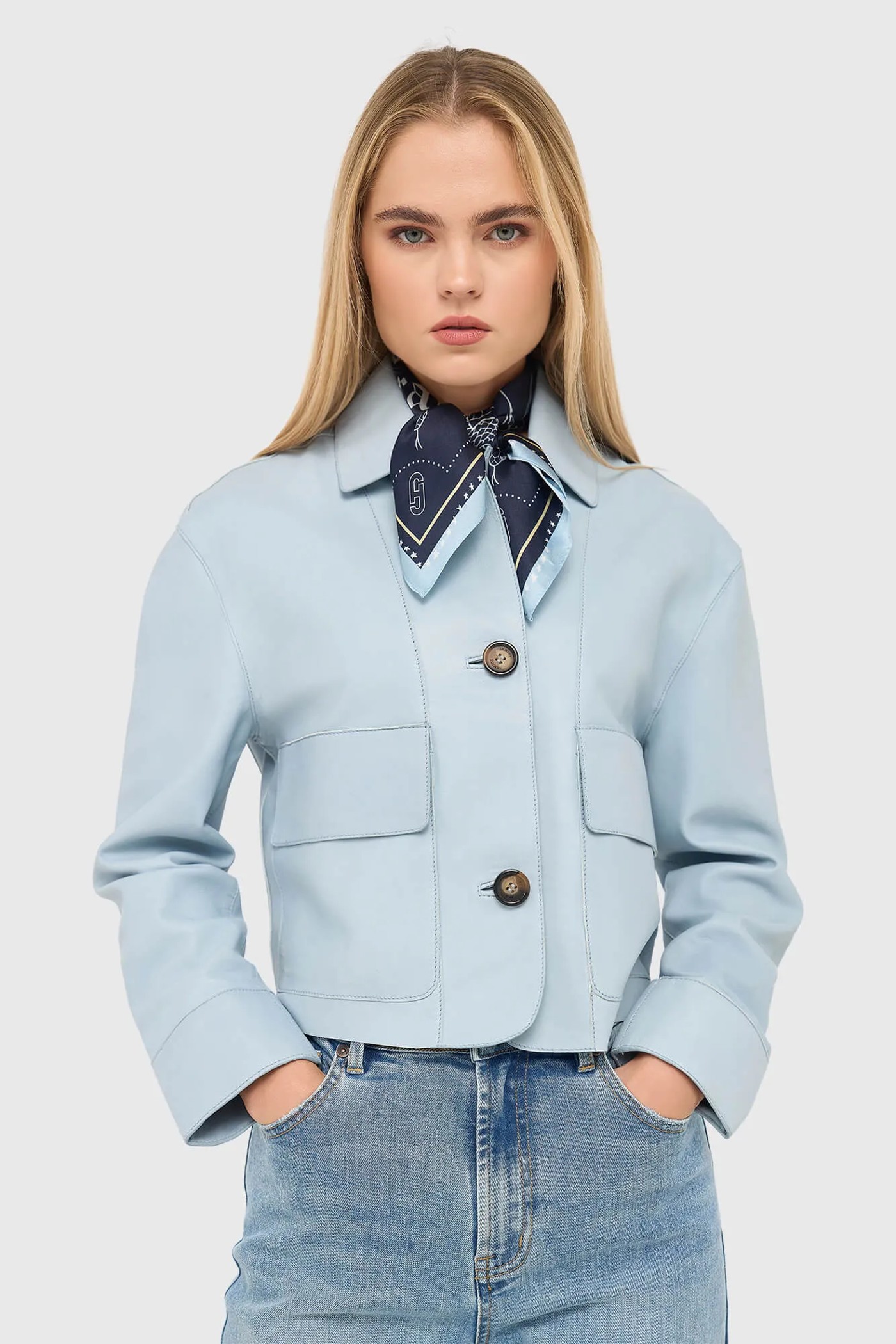 Leren Jas Dames William Blauw