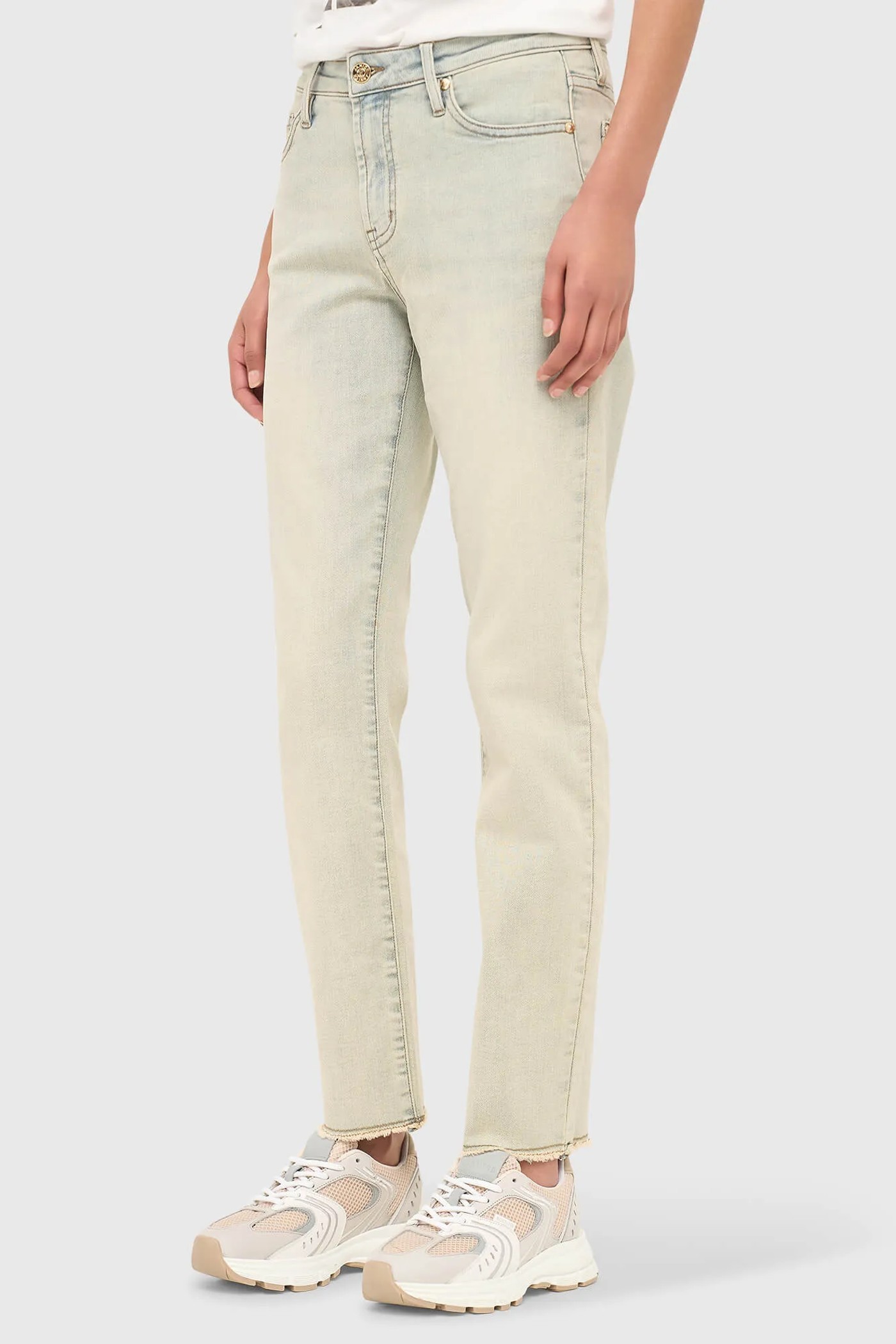 Mom Jeans Dames Stretch Mid Rise Cooper Blauw 004