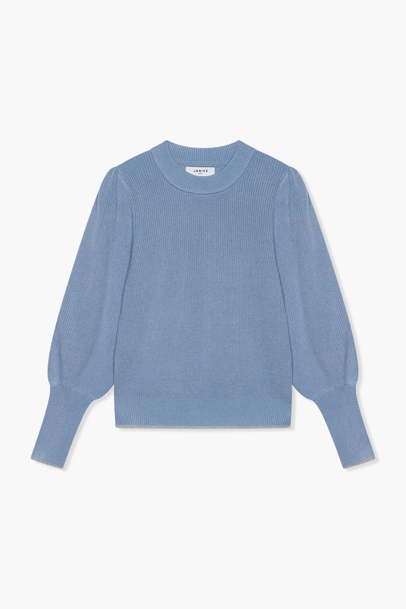Trui Dames Pof Mouw Viscose Jay Licht Blauw