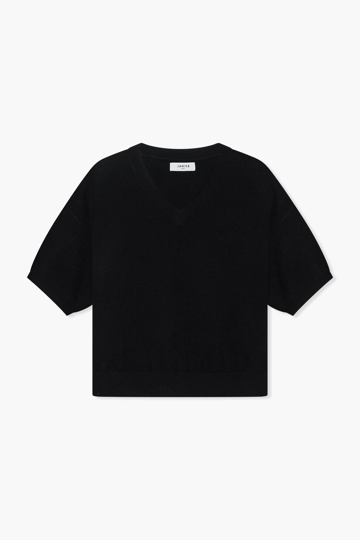 Cashmere Trui Dames Korte Mouw Romeo Zwart