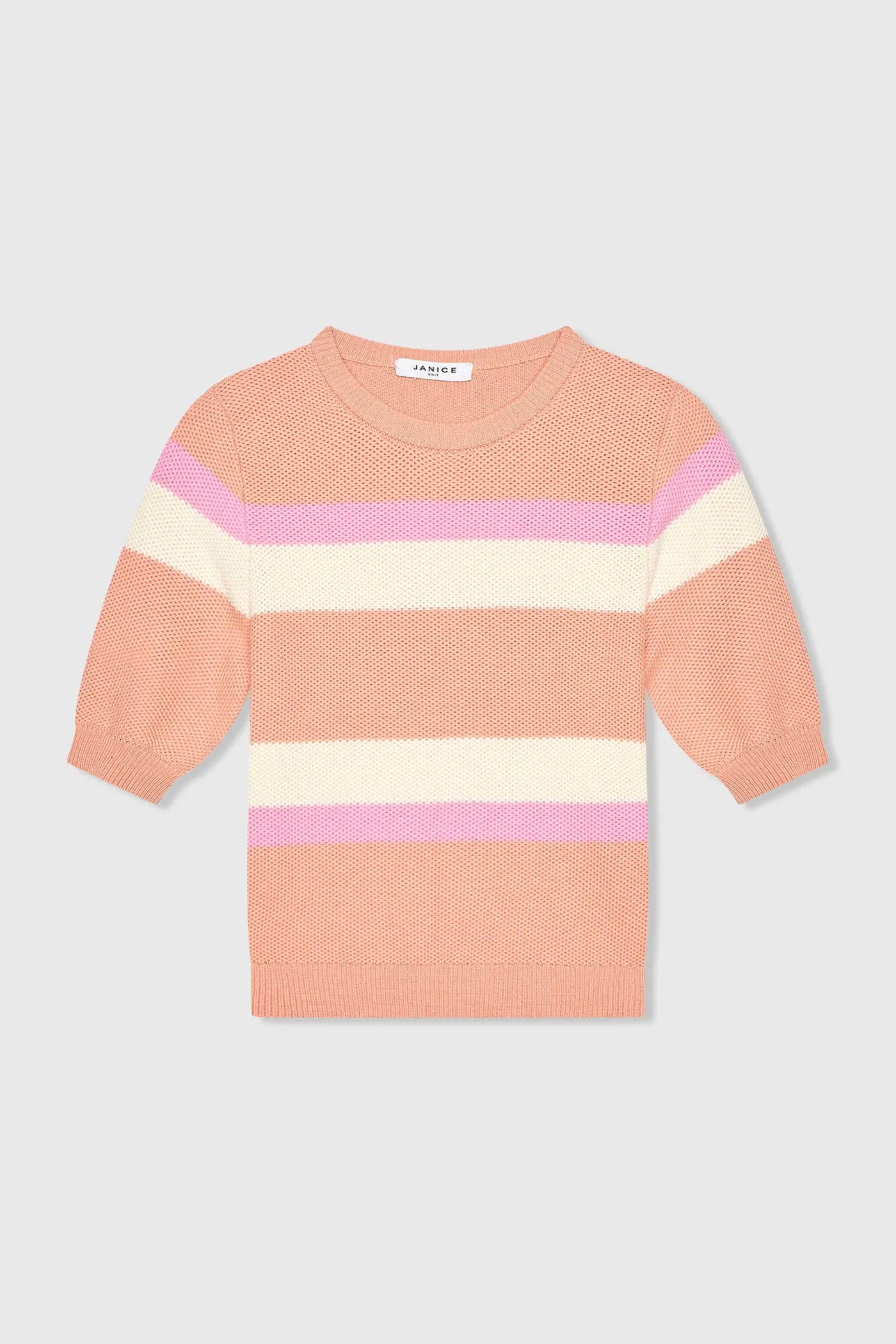 Gestreept Katoenen Dames Truitje Dominic Peach