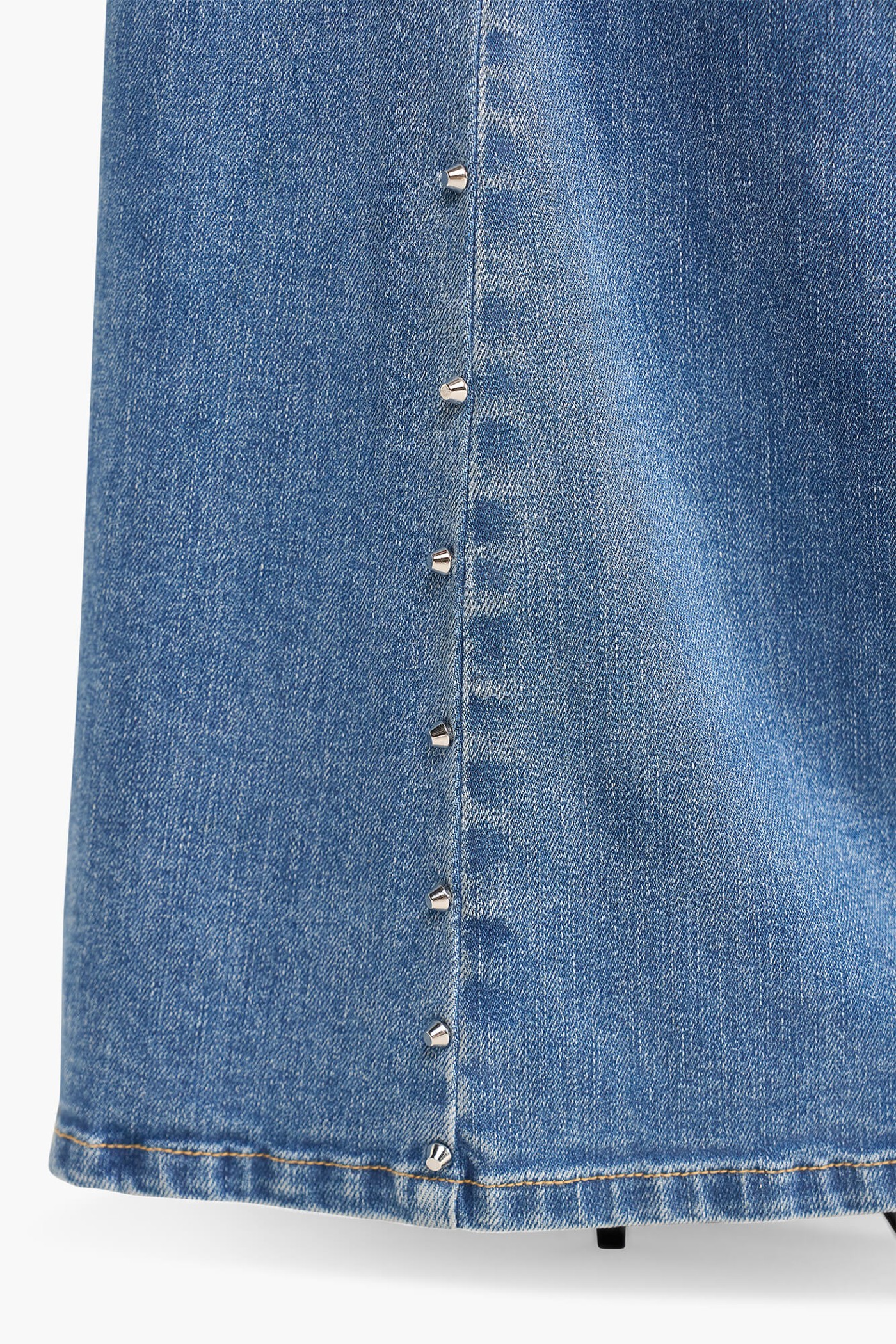 High Rise Wijde Leg Jeans Studs Mason Blauw 028