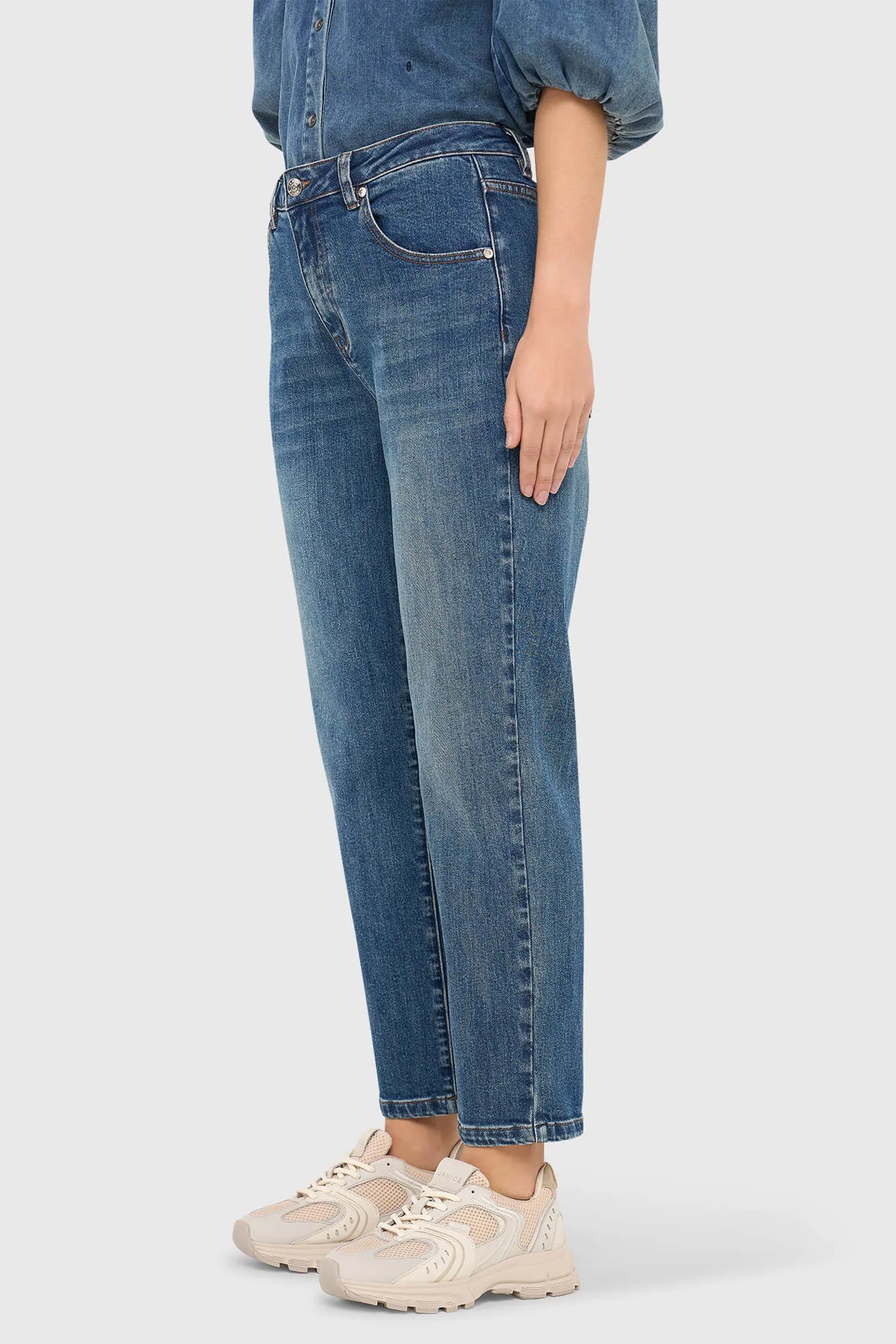 Boyfriend Jeans Dames Mid Rise Blauw 932 Bailey