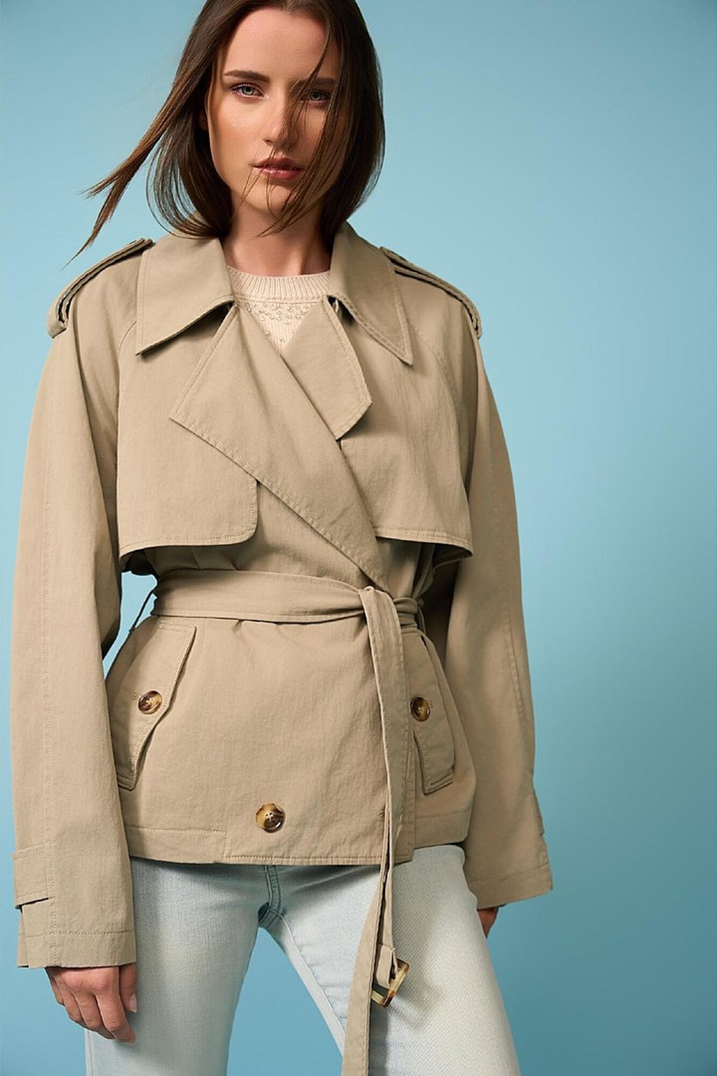 Groene Korte Trenchcoat Cayden
