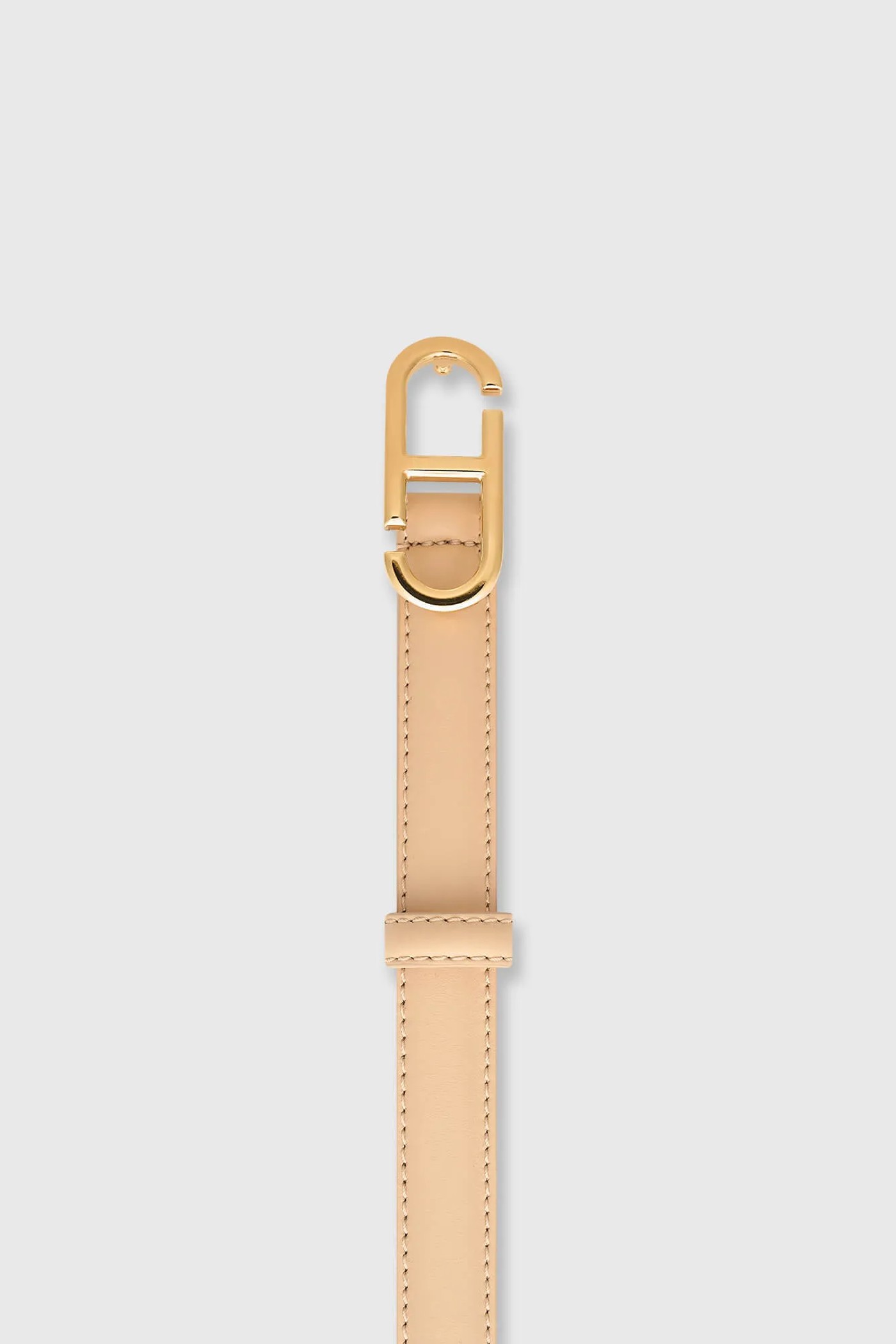 Leren Riem Dames Trophy Beige Gouden Buckle