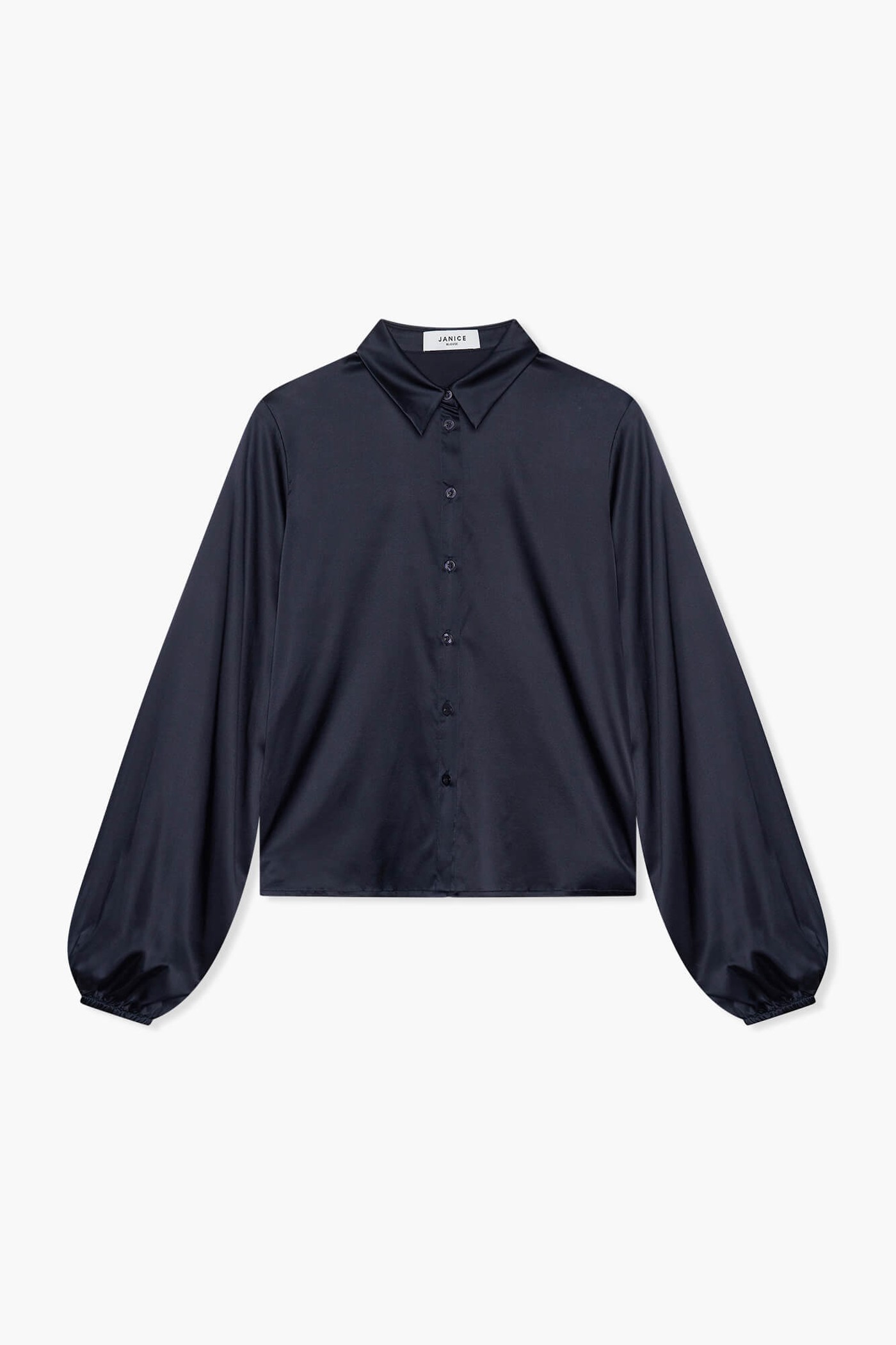 Zijden Blouse Dames Stretch Abe Donker Blauw