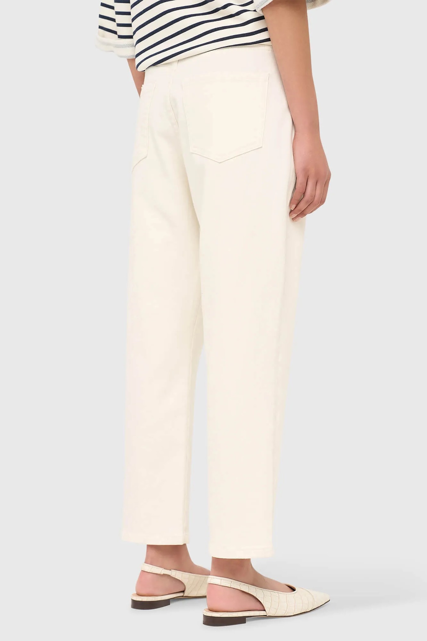 Boyfriend Jeans Dames Mid Rise Stretch Bailey Off White 264