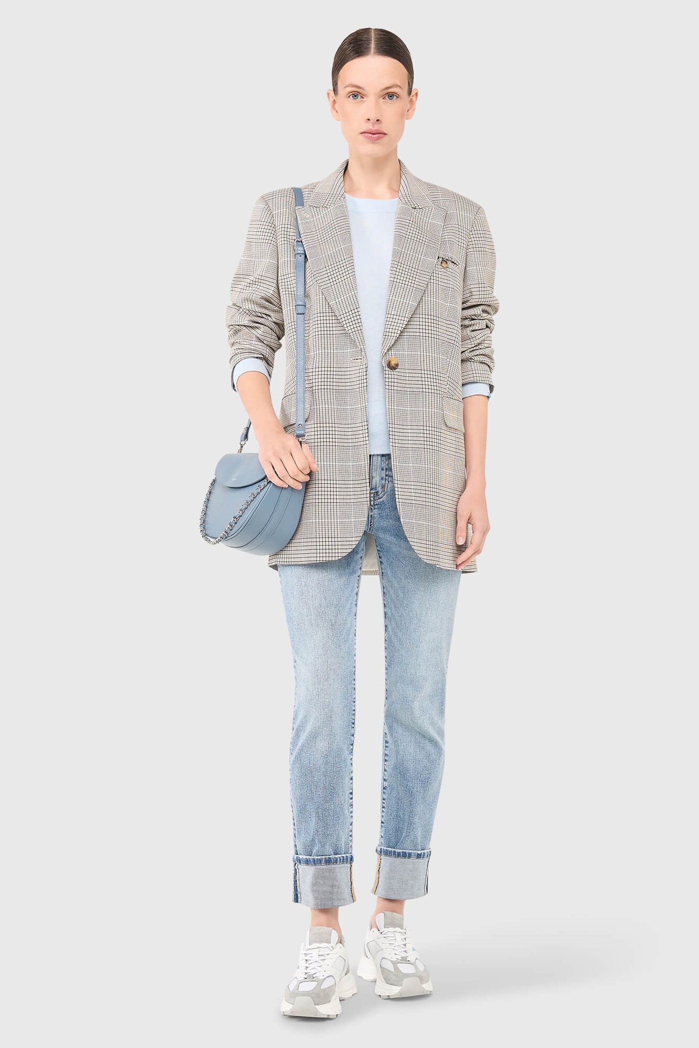 HANK BLAZER RUIT BEIGE