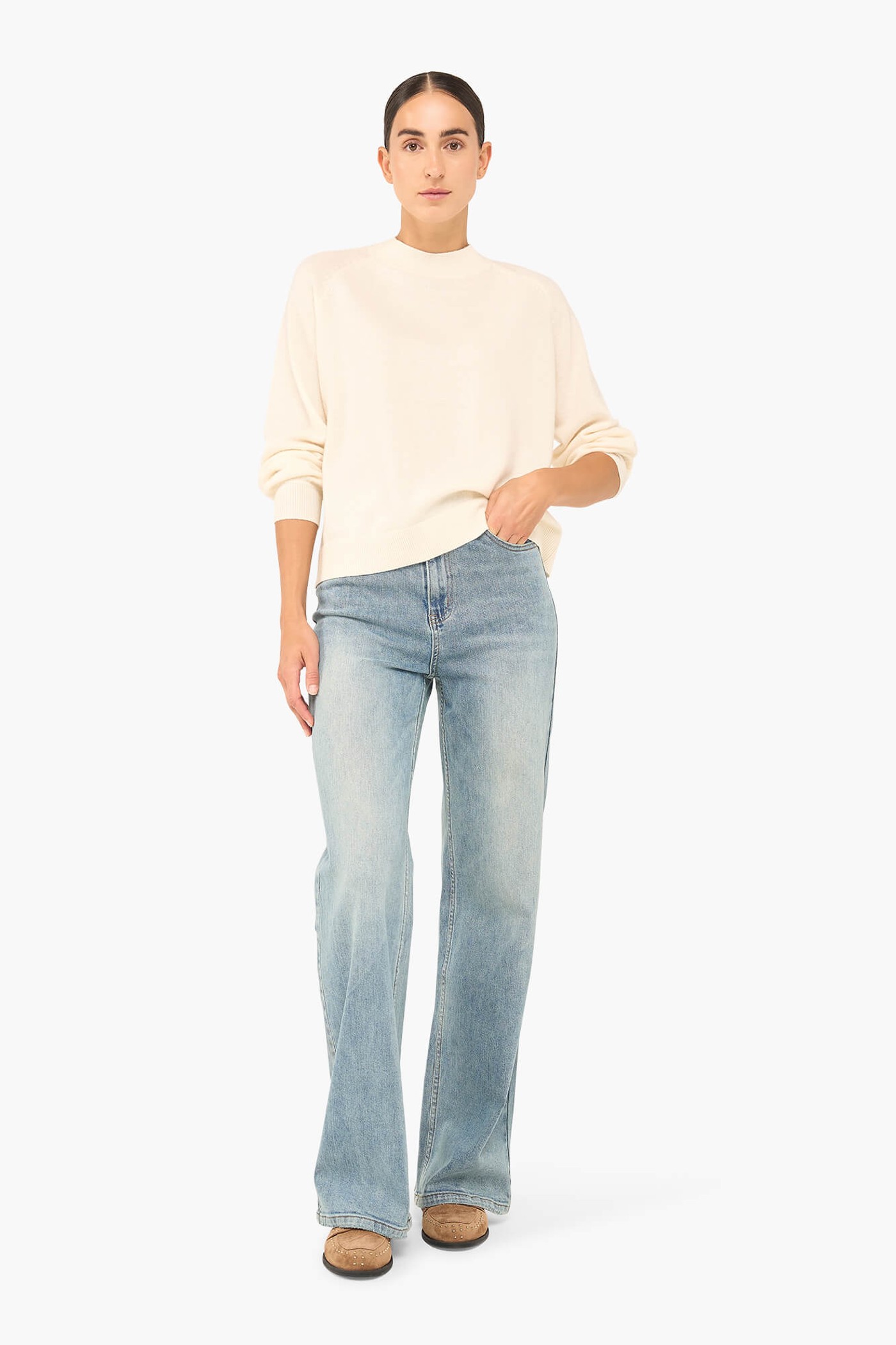 CASHMERE TRUI DAMES HARVEY OFF WHITE