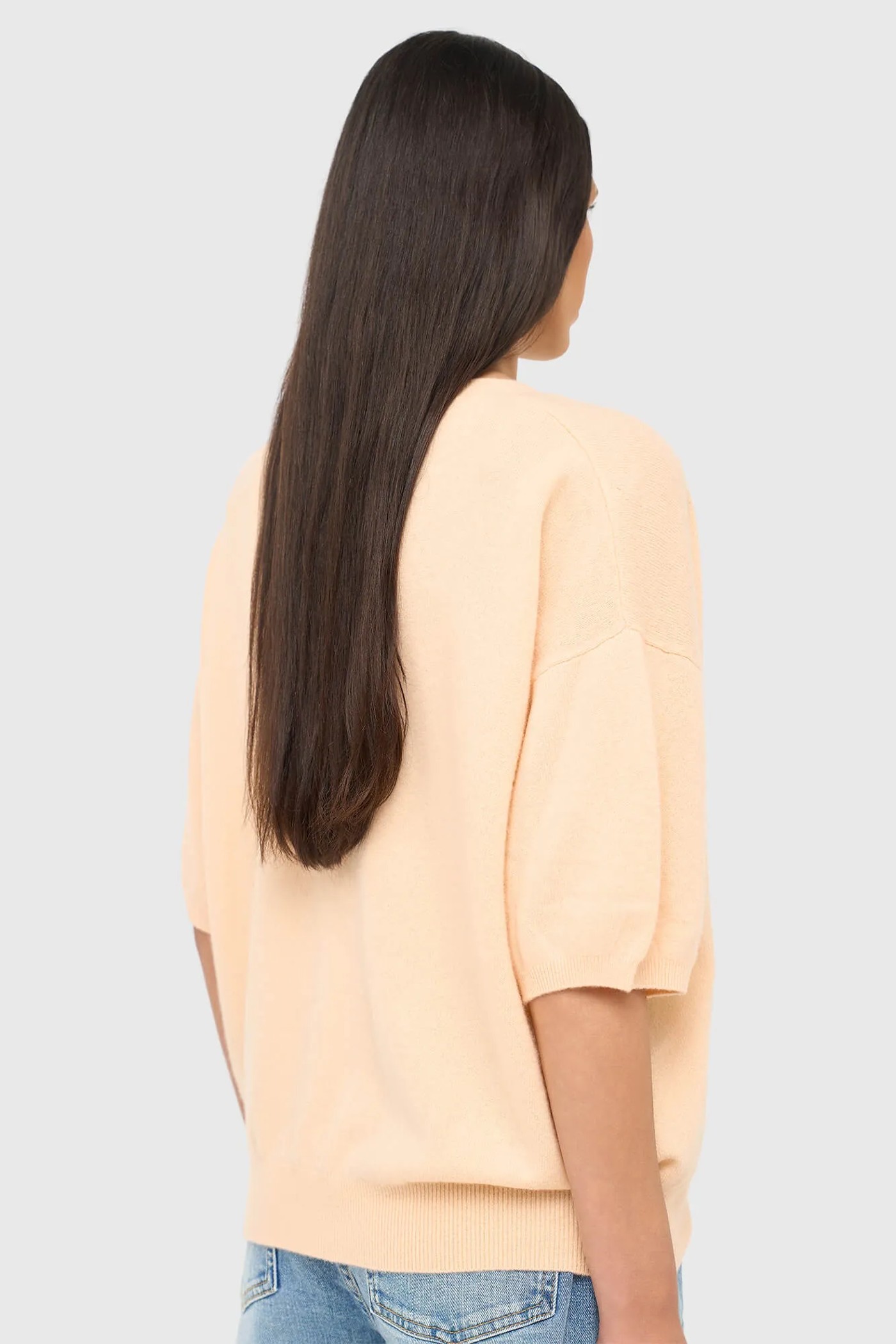 Cashmere Dames Trui V Hals Romeo Peach