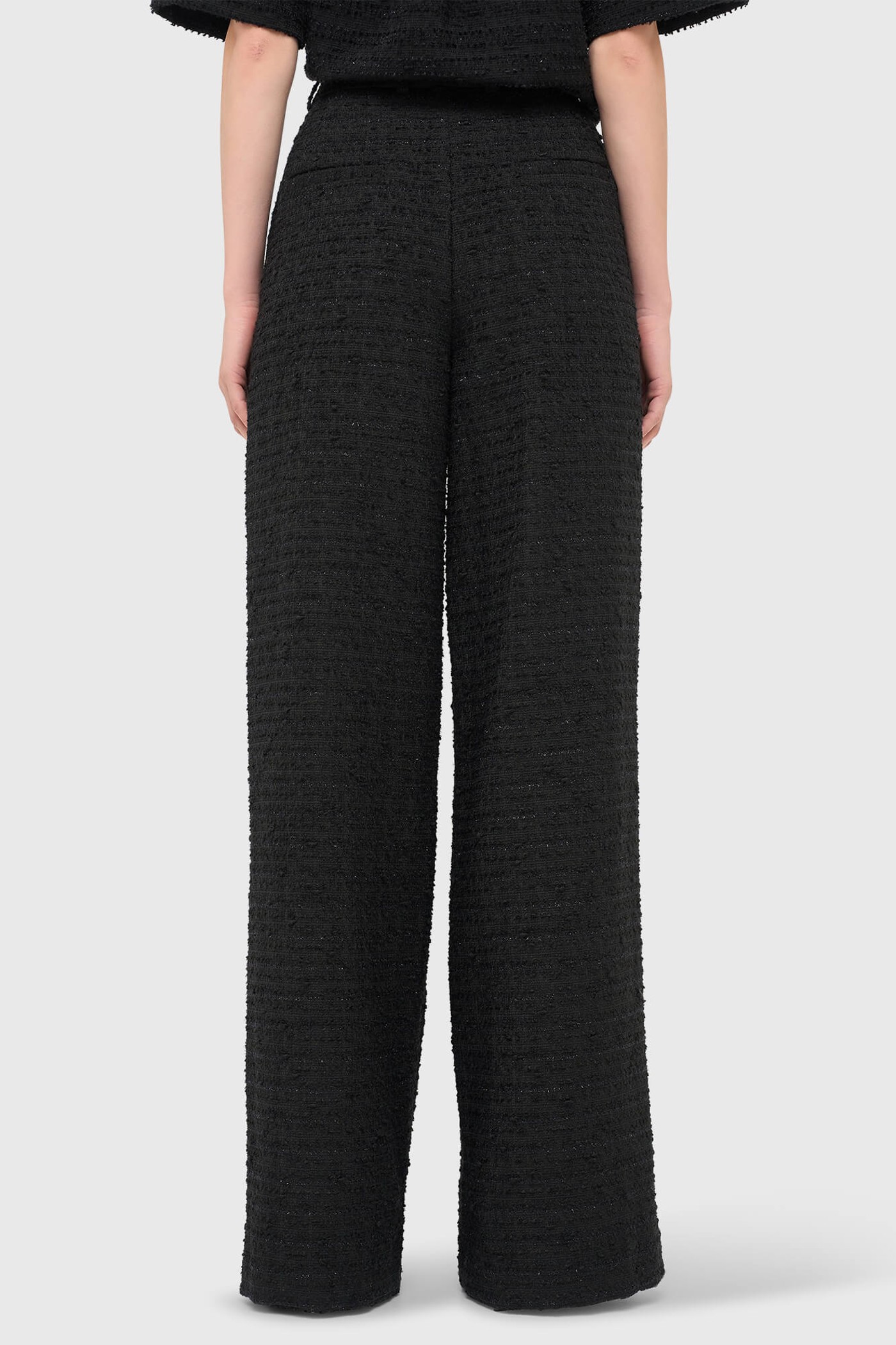 Zwarte Dames Broek Tweed Dollar Lurex