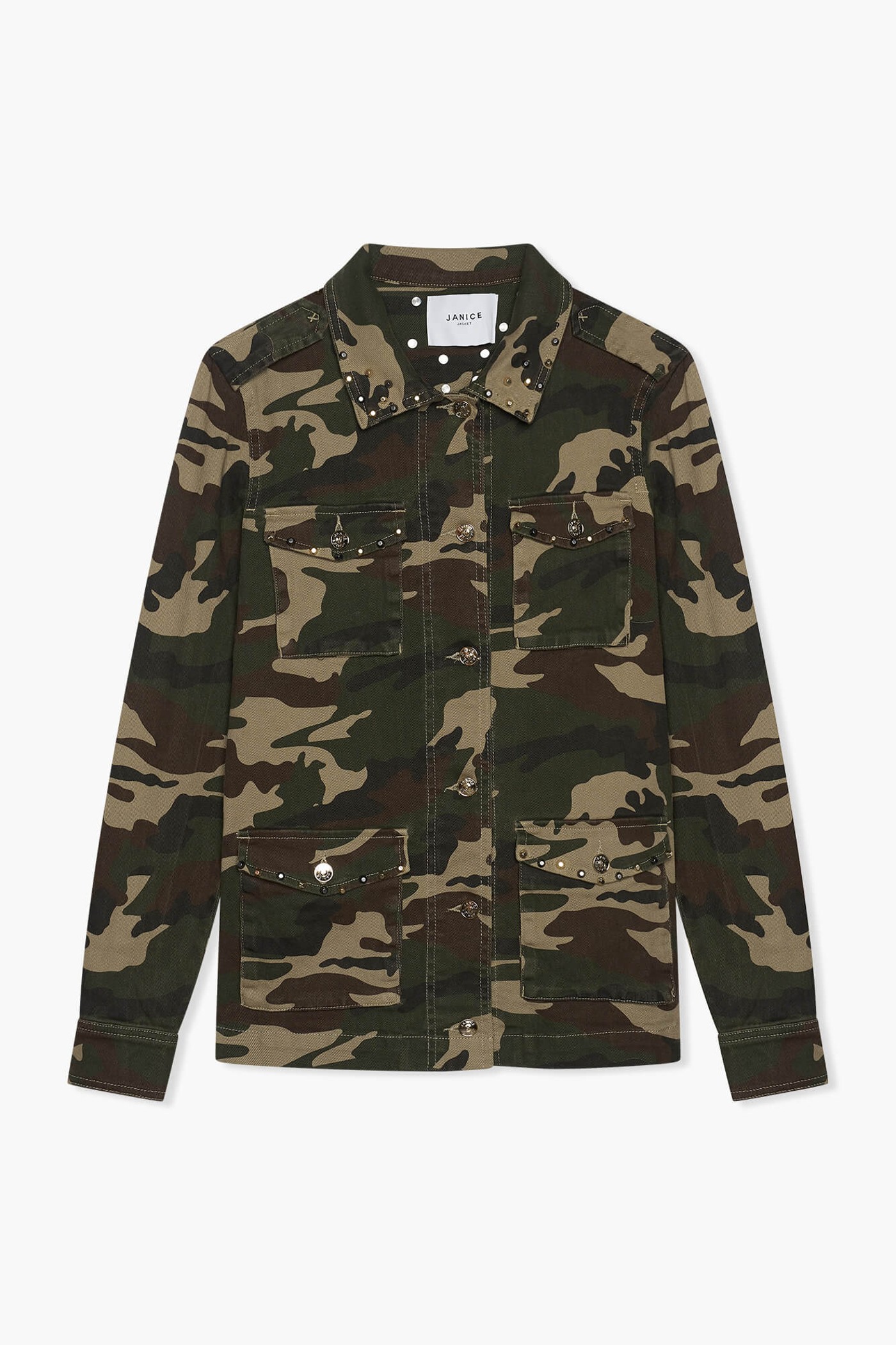 Camouflage Denim Jack Dwayne Studs