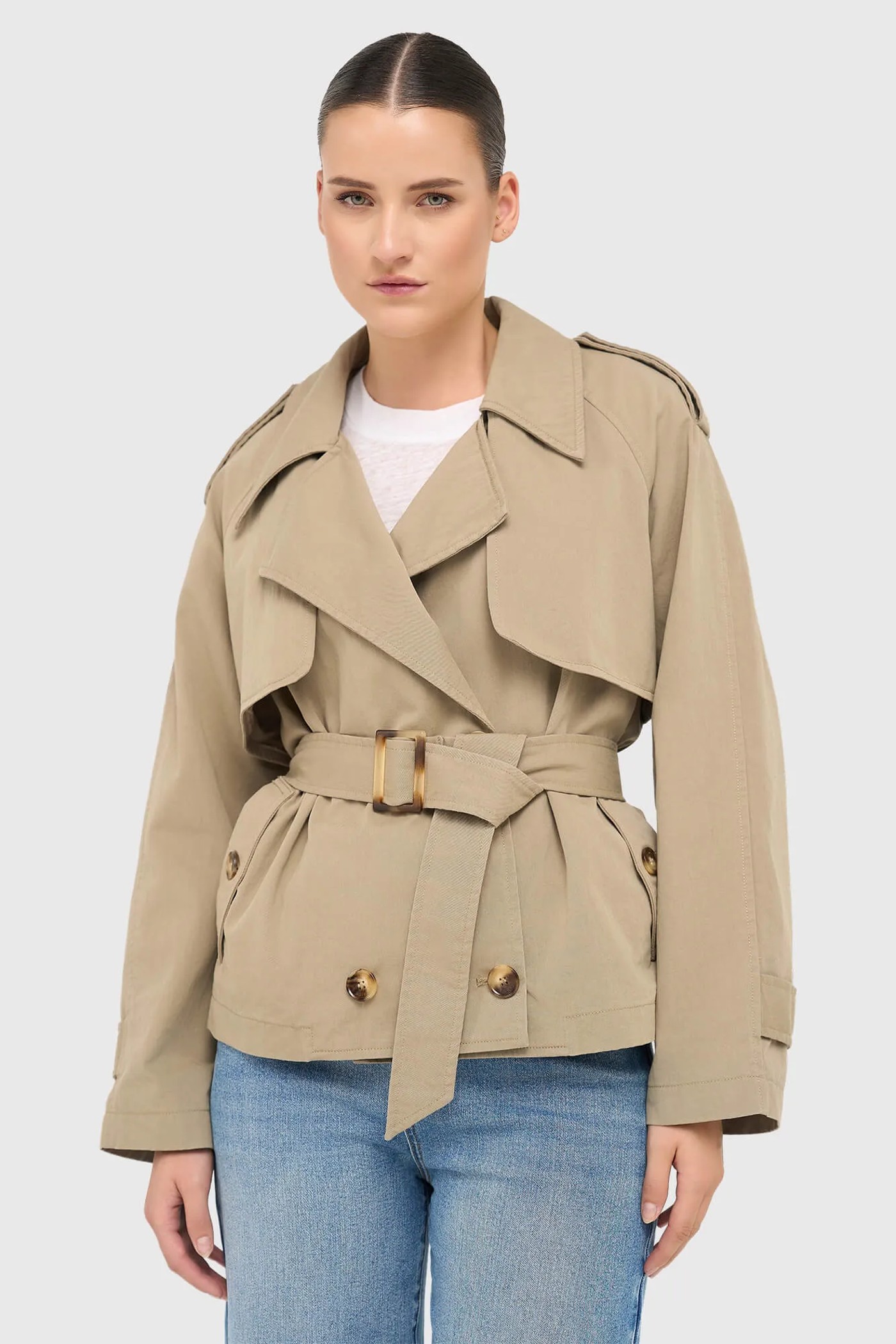 Groene Korte Trenchcoat Cayden