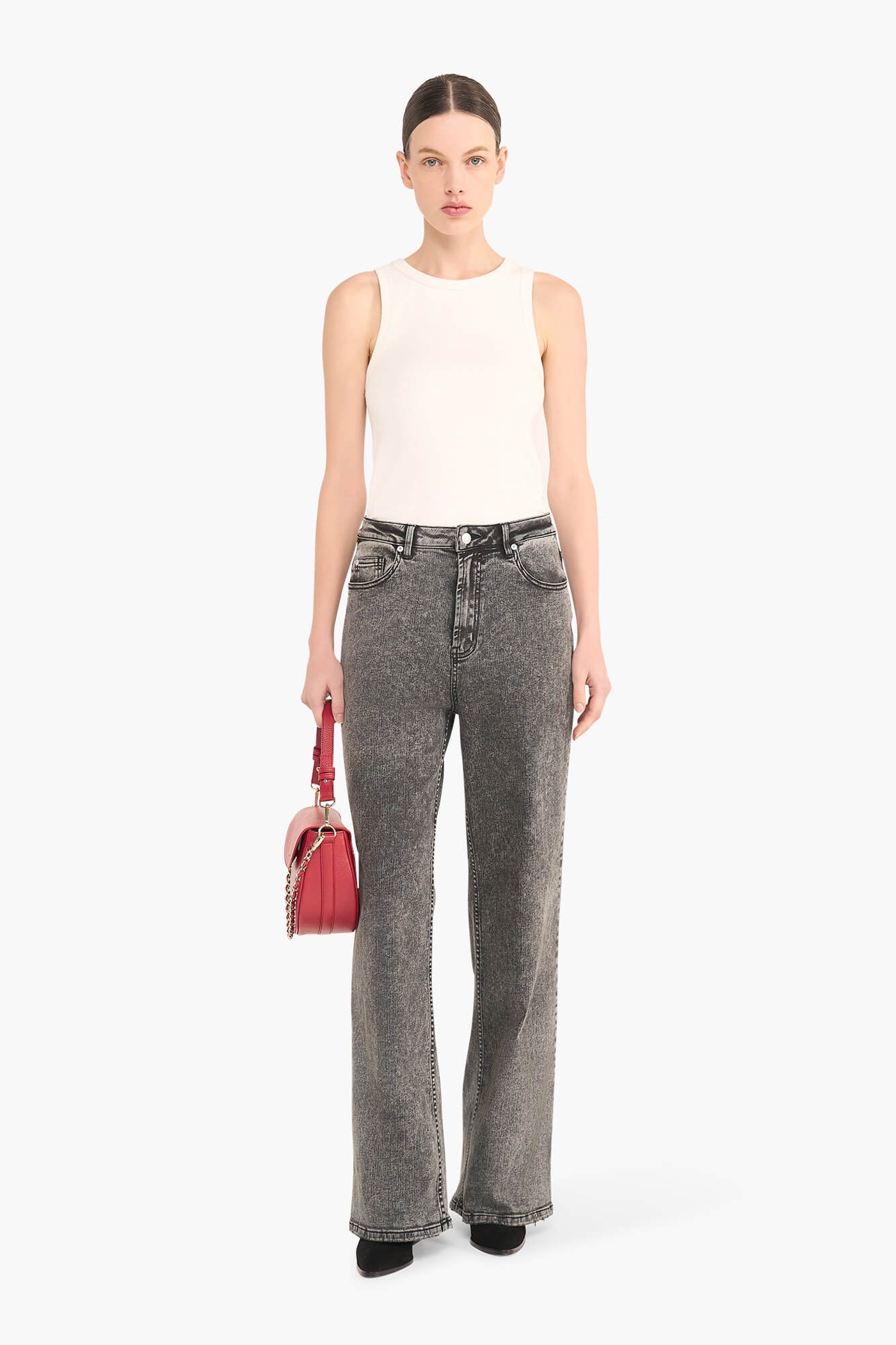 JEANS DAMES WIJDE PIJP JASON ZWART 100