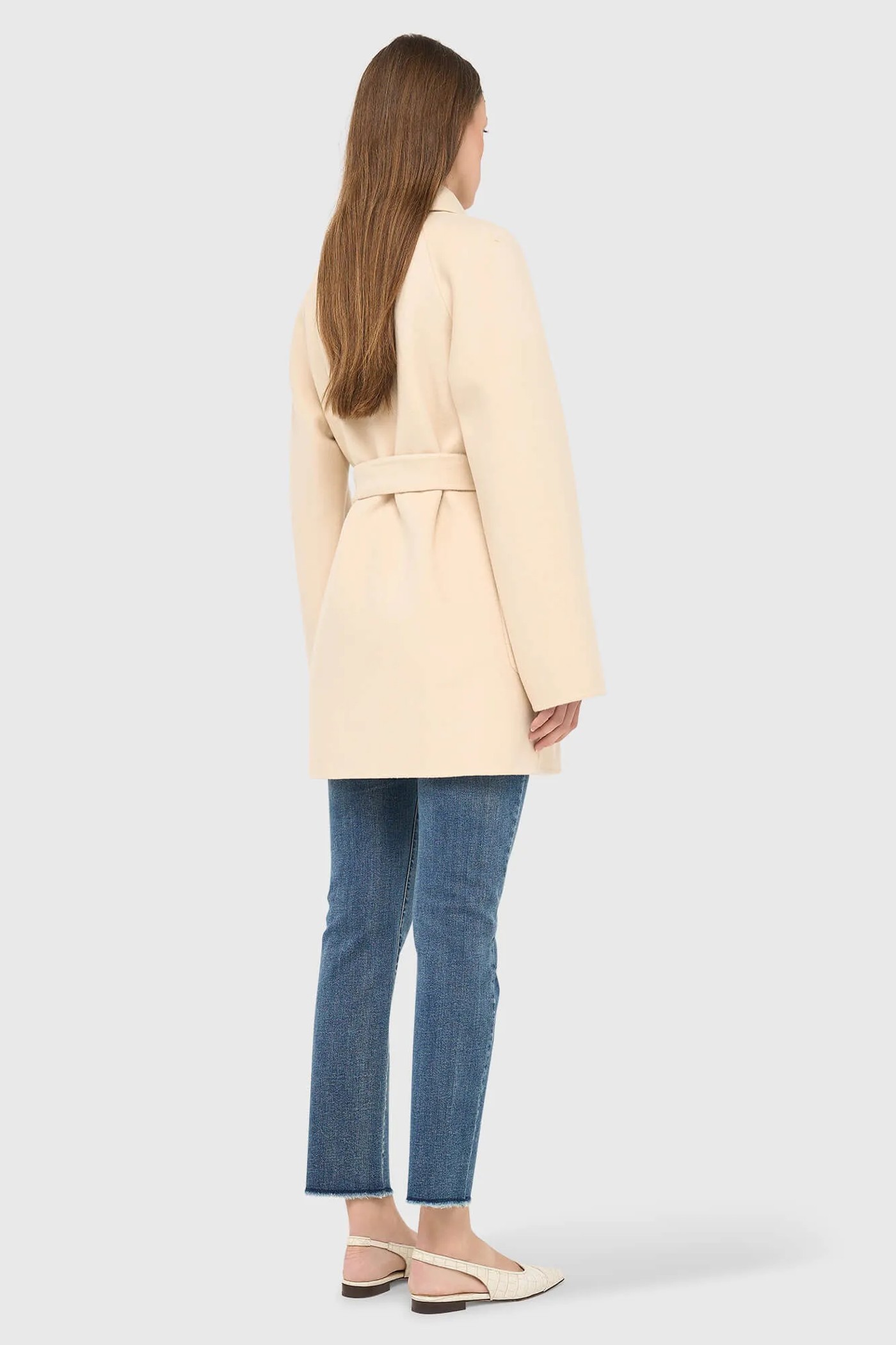 Cashmere Dames Jas Double Face Calvin Beige