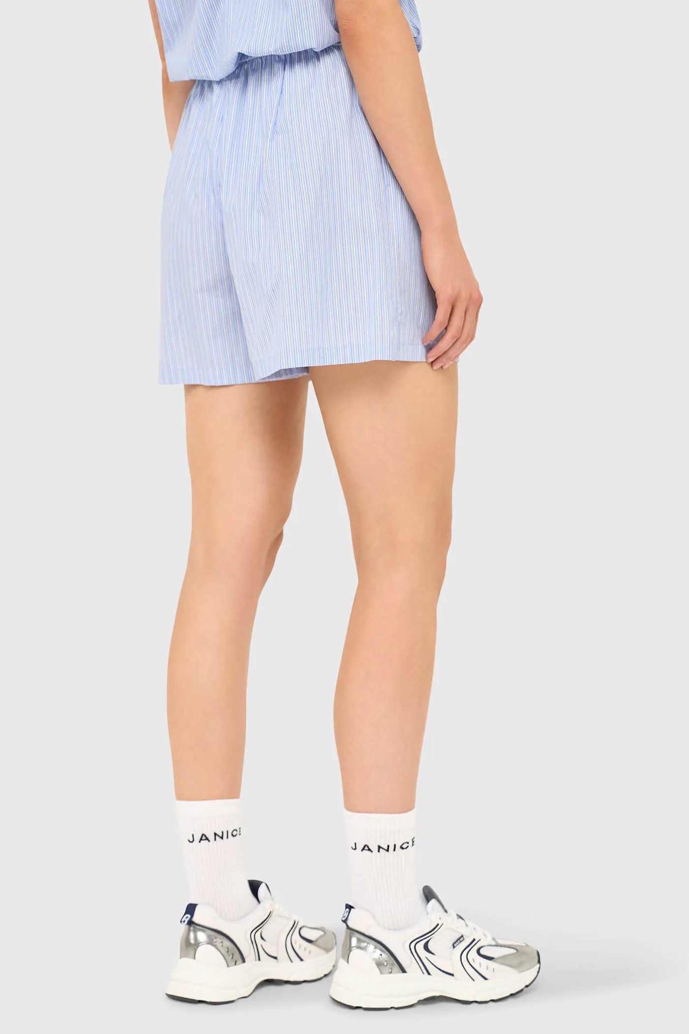 Kort Gestreept Katoenen Broekje Shorts Ronan Blauw