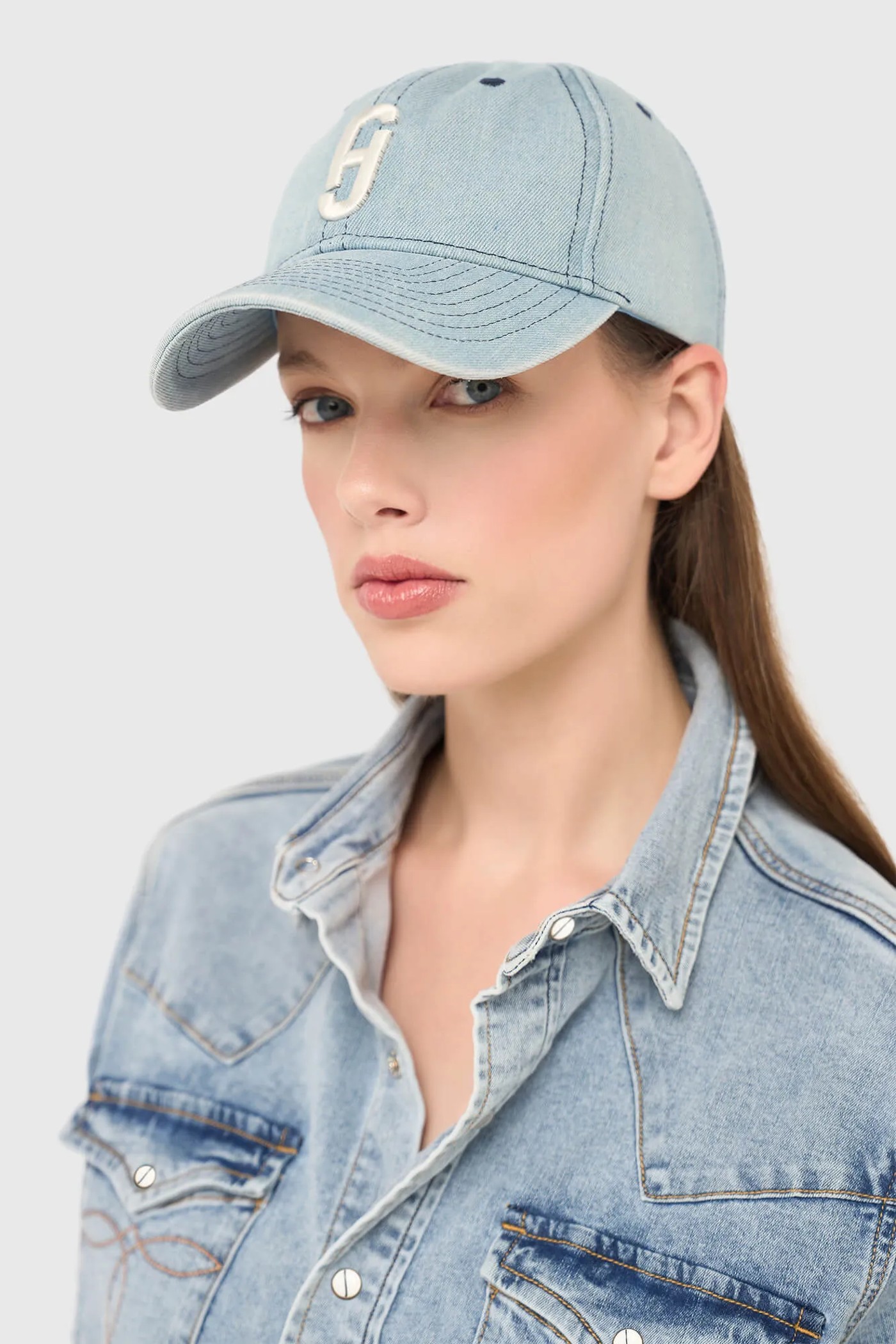 Cap Dames Logo Jeff Denim Blauw