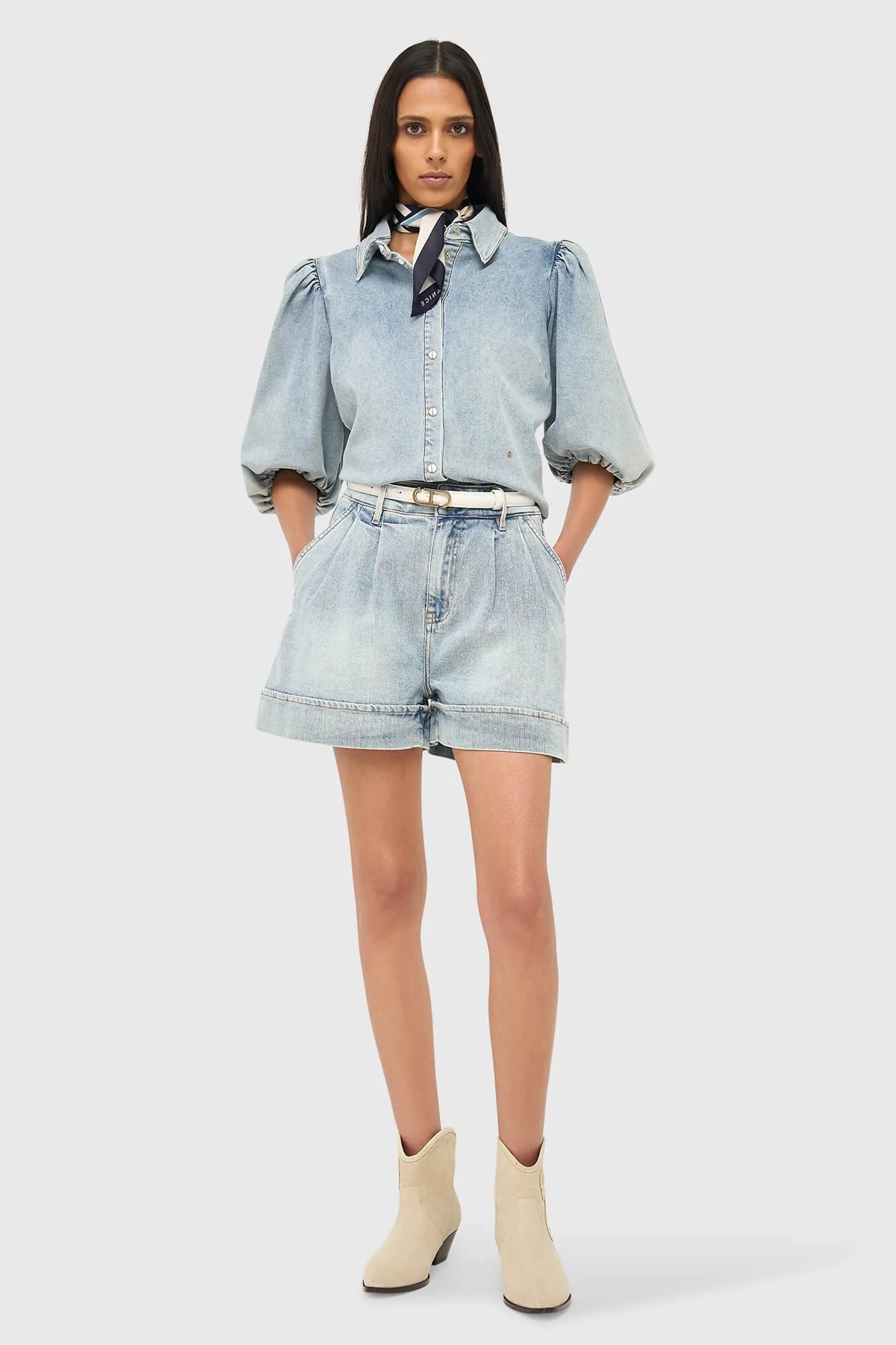 Blouse Dames Denim Pofmouw Lars 565