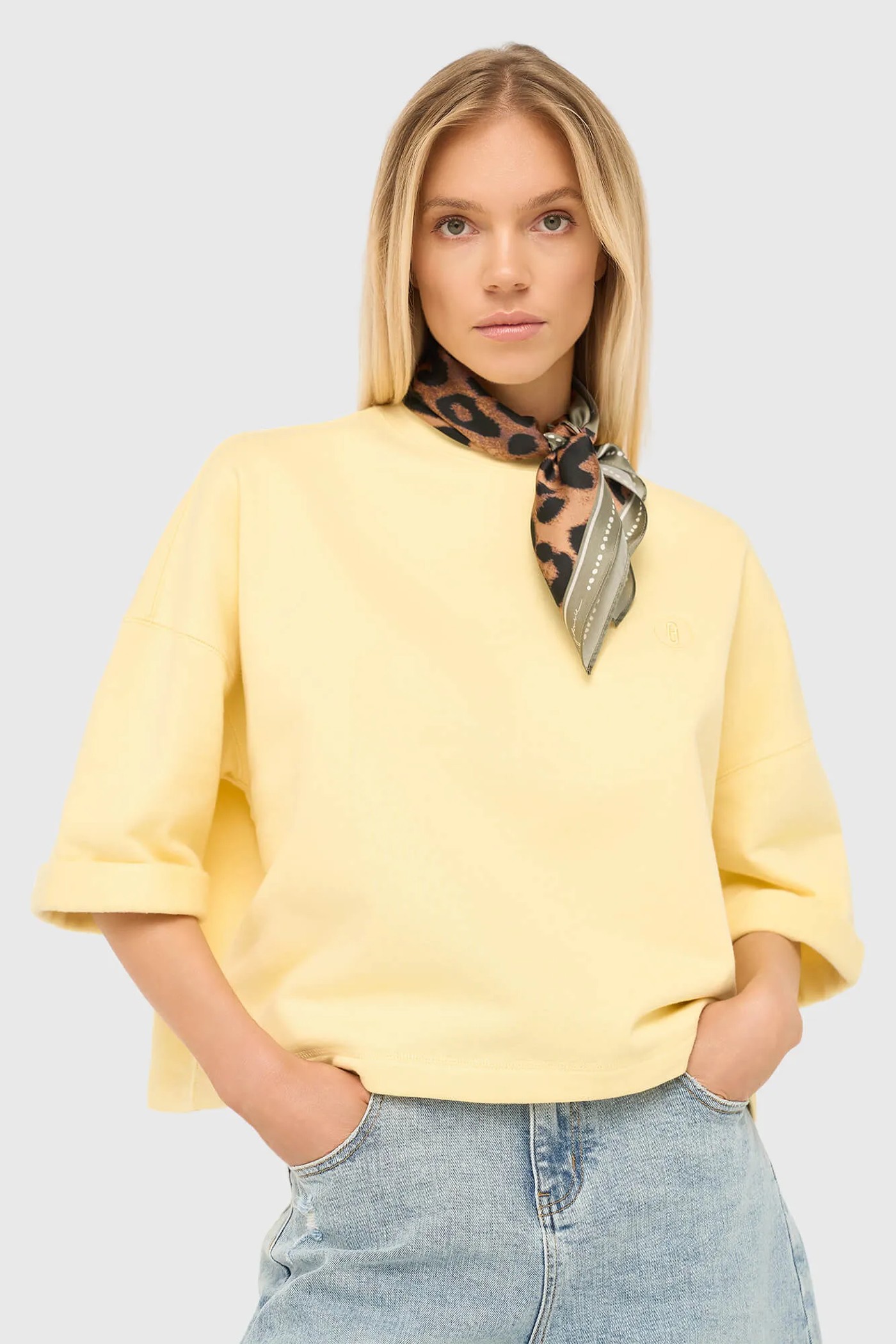 Gele Dames Sweater Katoen Aiden