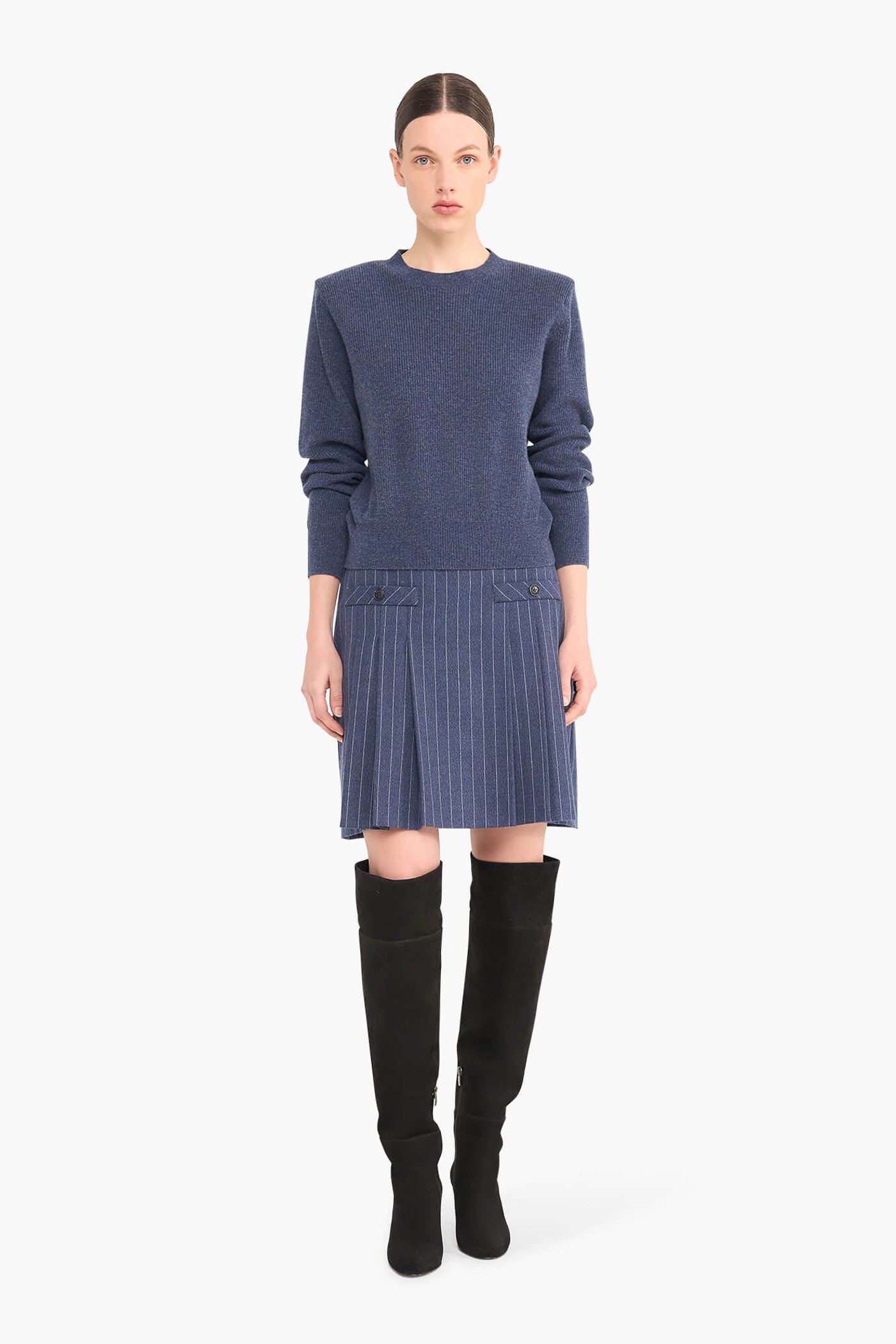 CASHMERE TRUI DAMES BARRON BLAUW