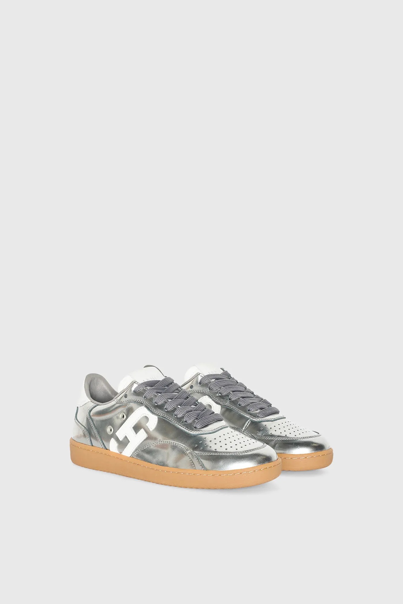 Sneakers Dames Handbal Vintage Stanley Zilver Spiegel