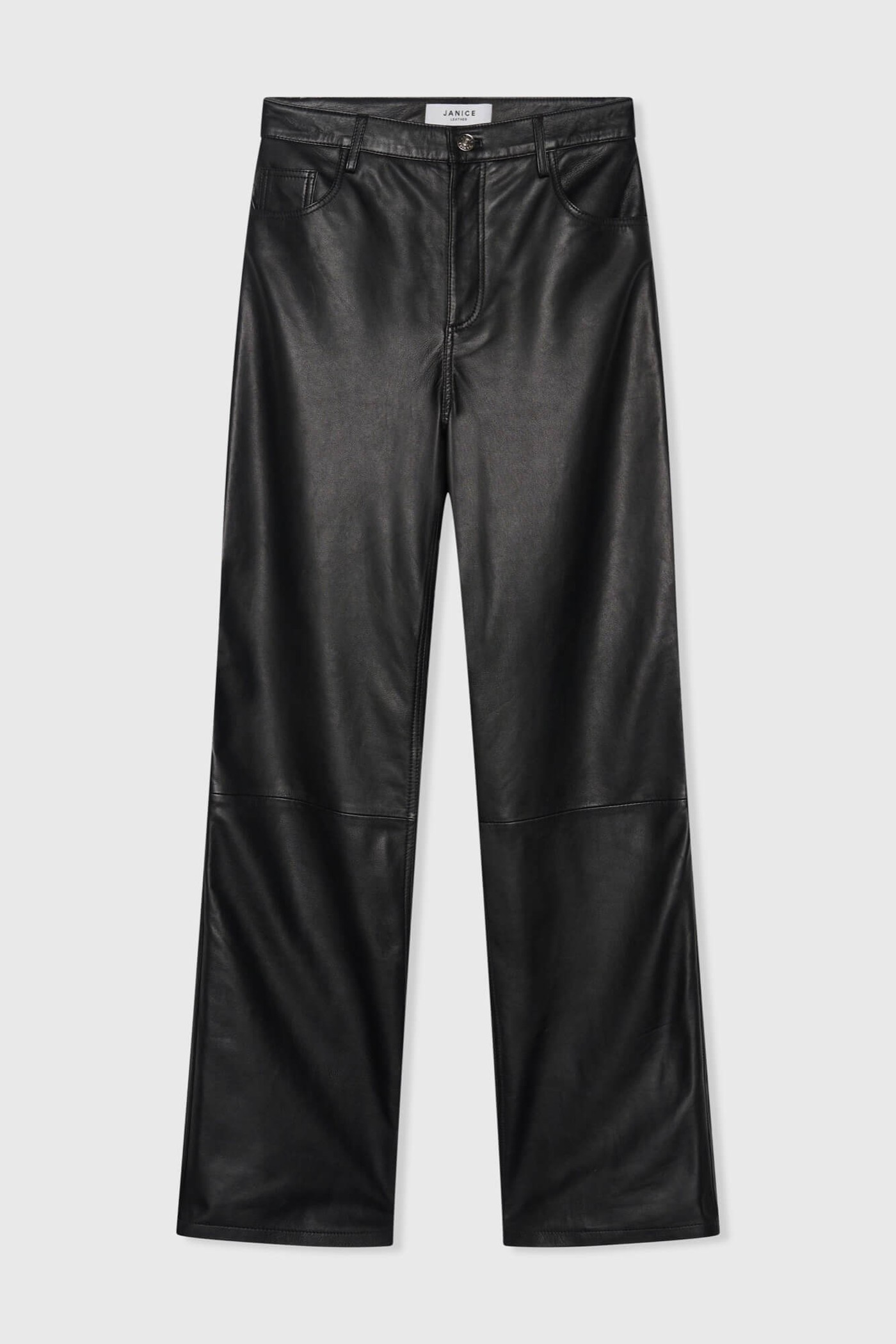 Leren Broek Dames Rechte Pijp Jason Zwart