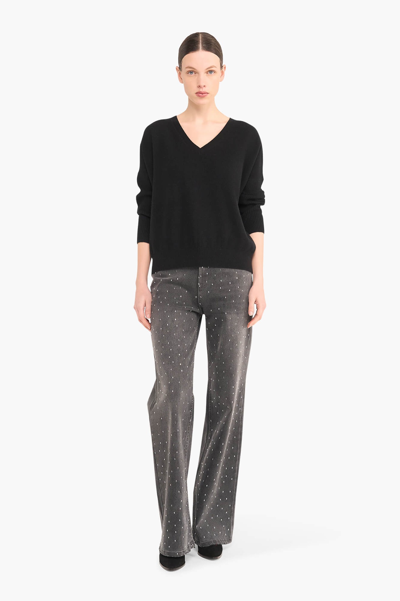 CASHMERE TRUI DAMES DASH ZWART