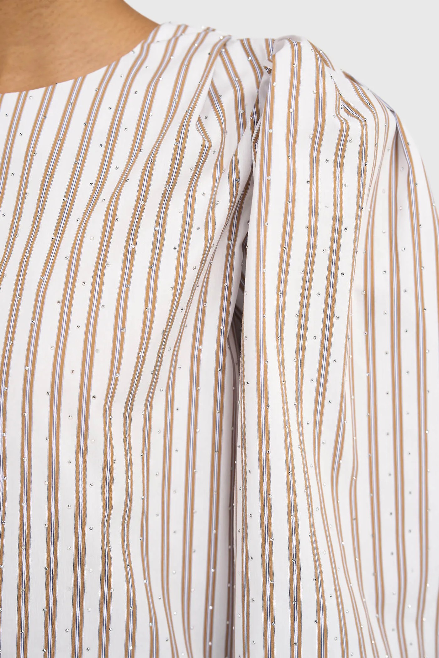 Dames Top Pof Mouw Streepjes Elian Bruin