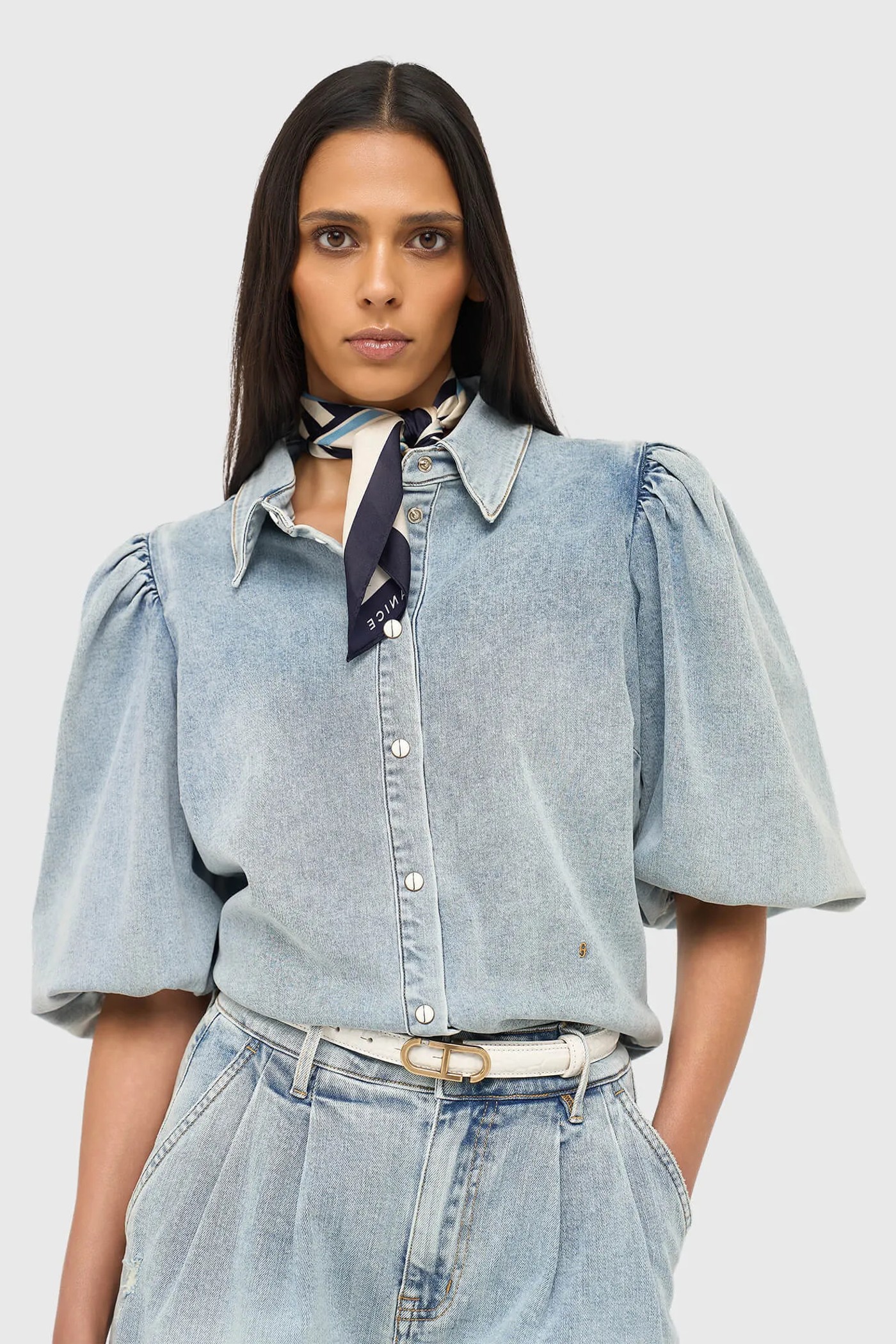 Blouse Dames Denim Pofmouw Lars 565