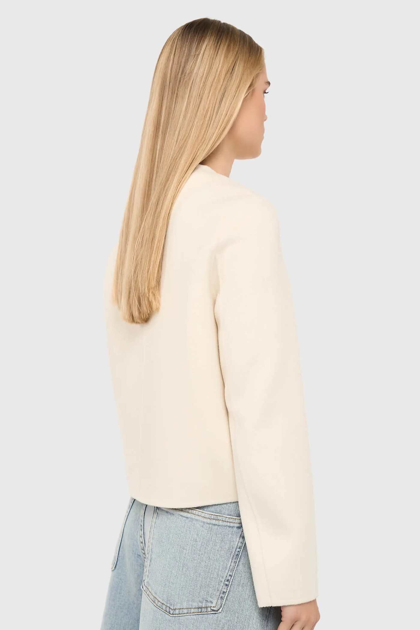 Cashmere Jas Dames Kort Vince Double Face Off White