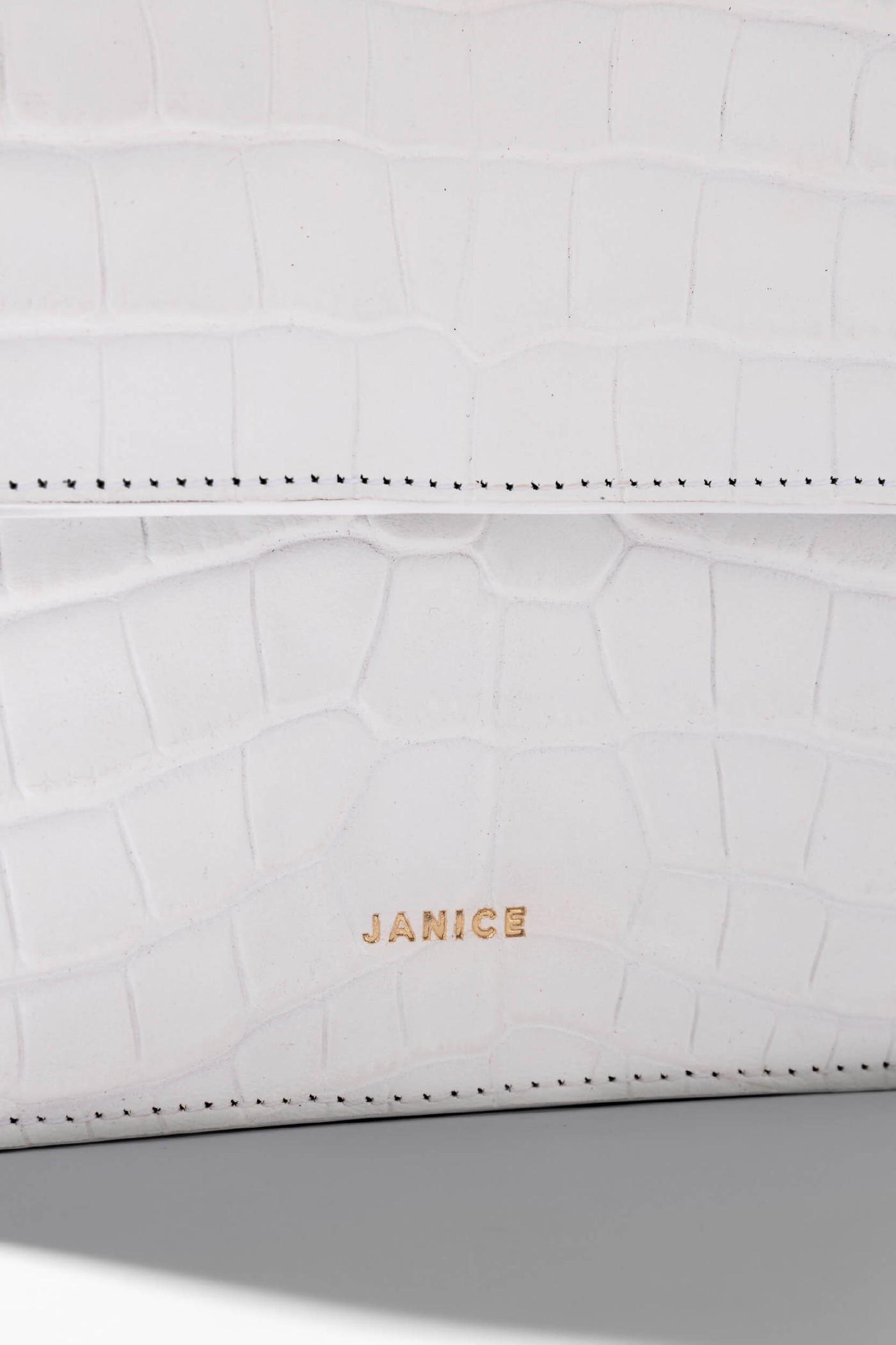 Leren Dames Tas Elias Croco Off White