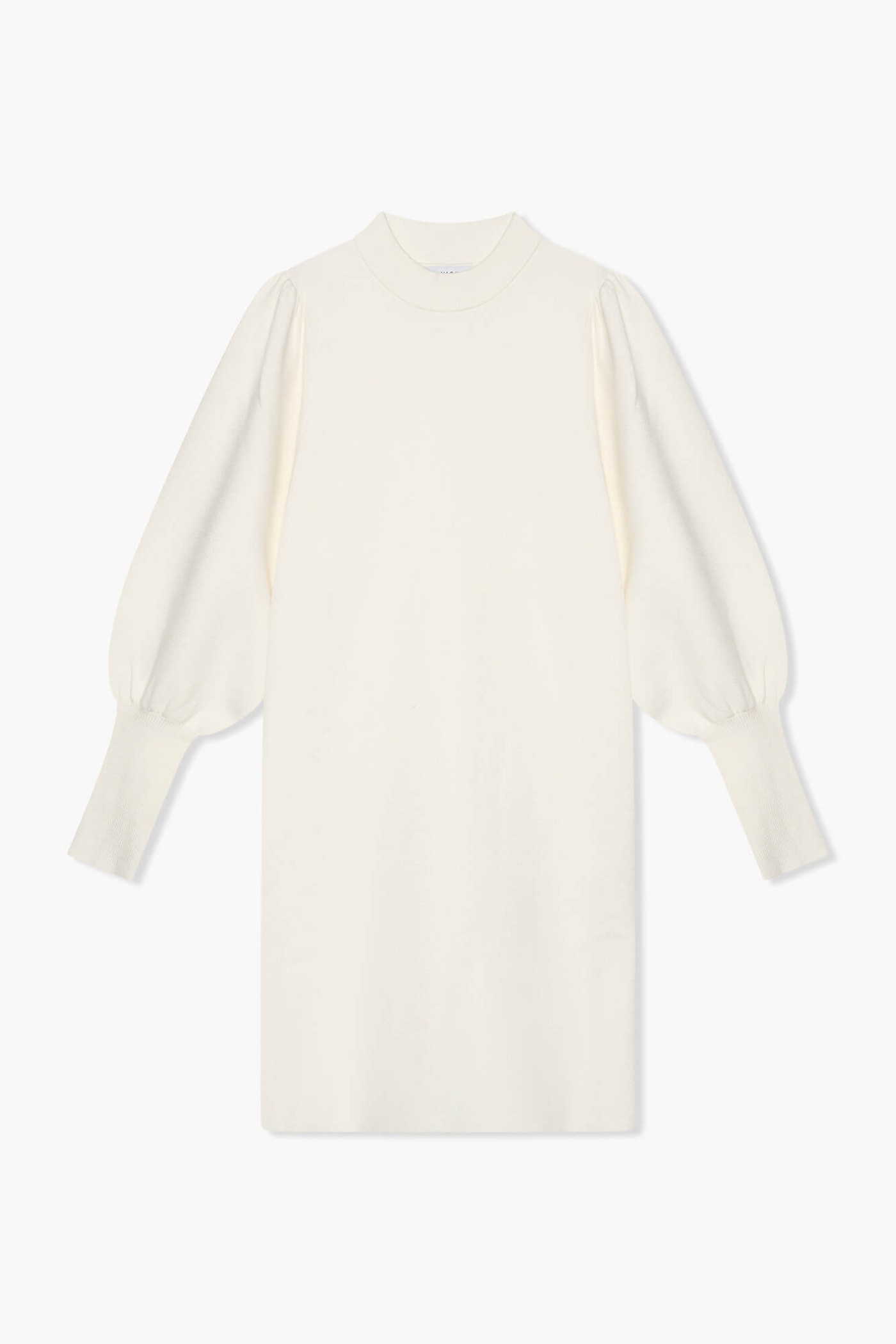 Jurk Gebreid Pof Mouw Viscose Clay Off White