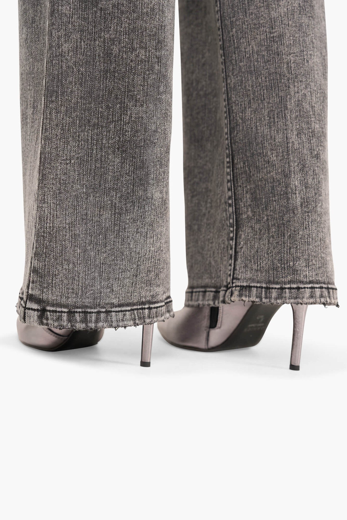 High Rise Dames Jeans Rechte Pijp Flared Jagger Zwart 100