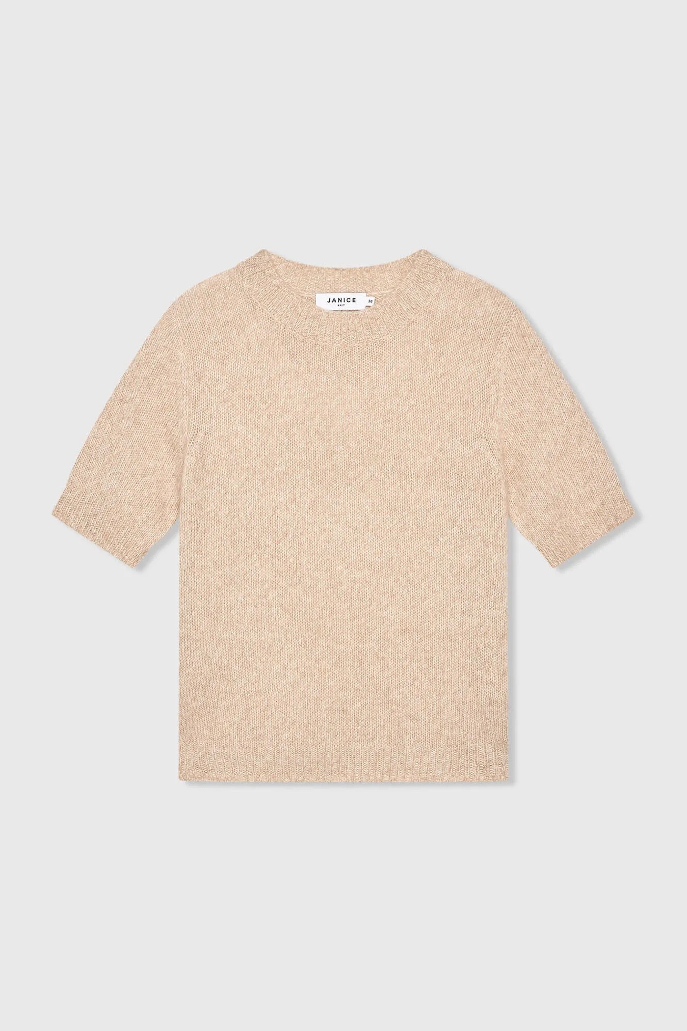 Cashmere Dames Truitje Korte Mouw Beige Eloi