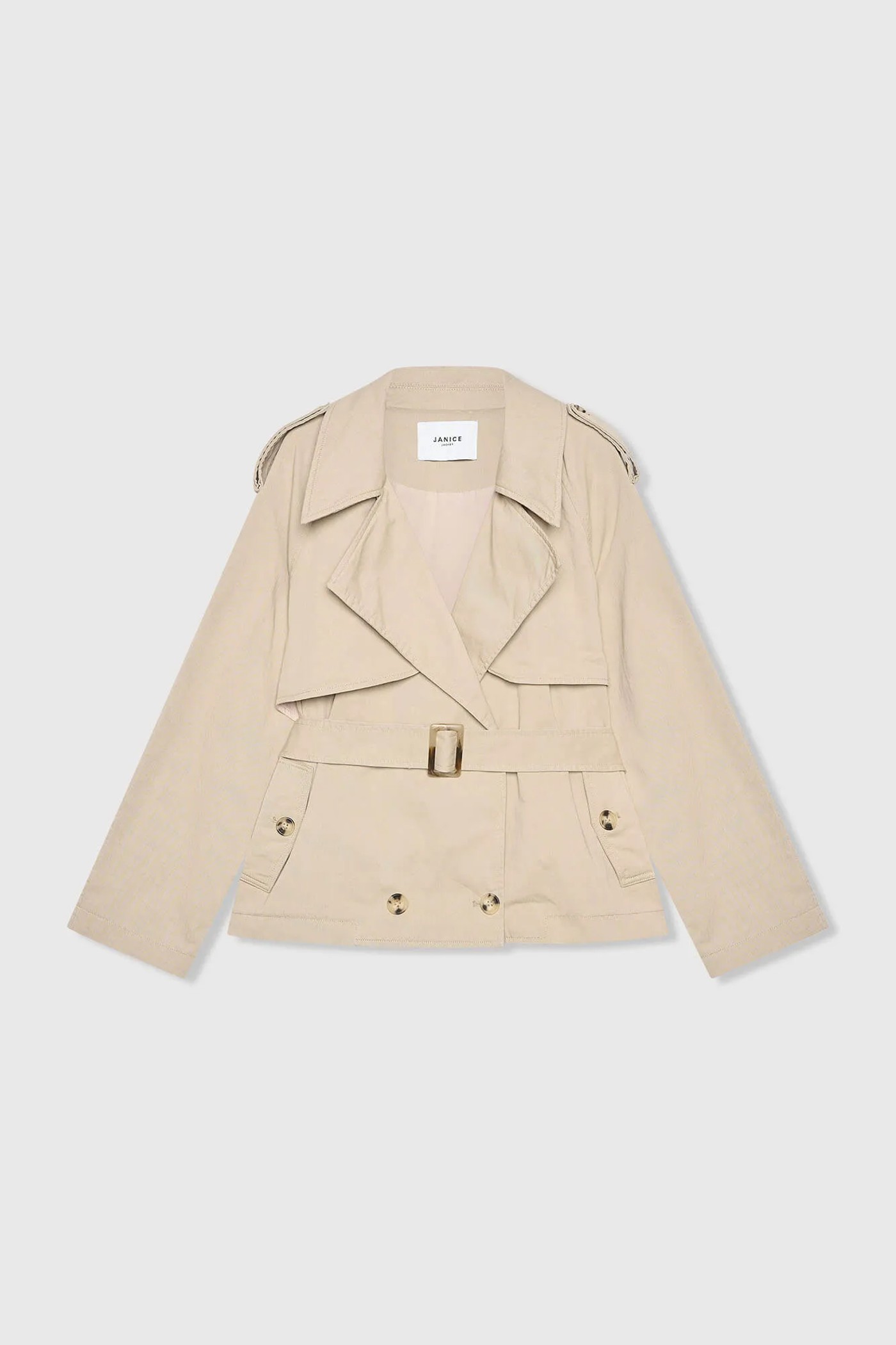 Beige Korte Trenchcoat Cayden