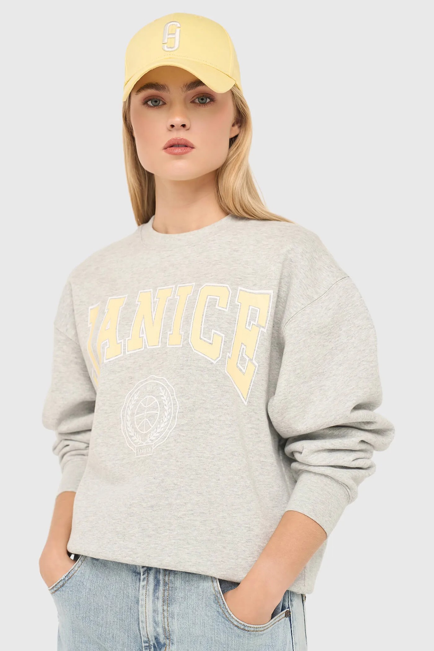 Grijze Dames Sweater Katoen Owen Logo