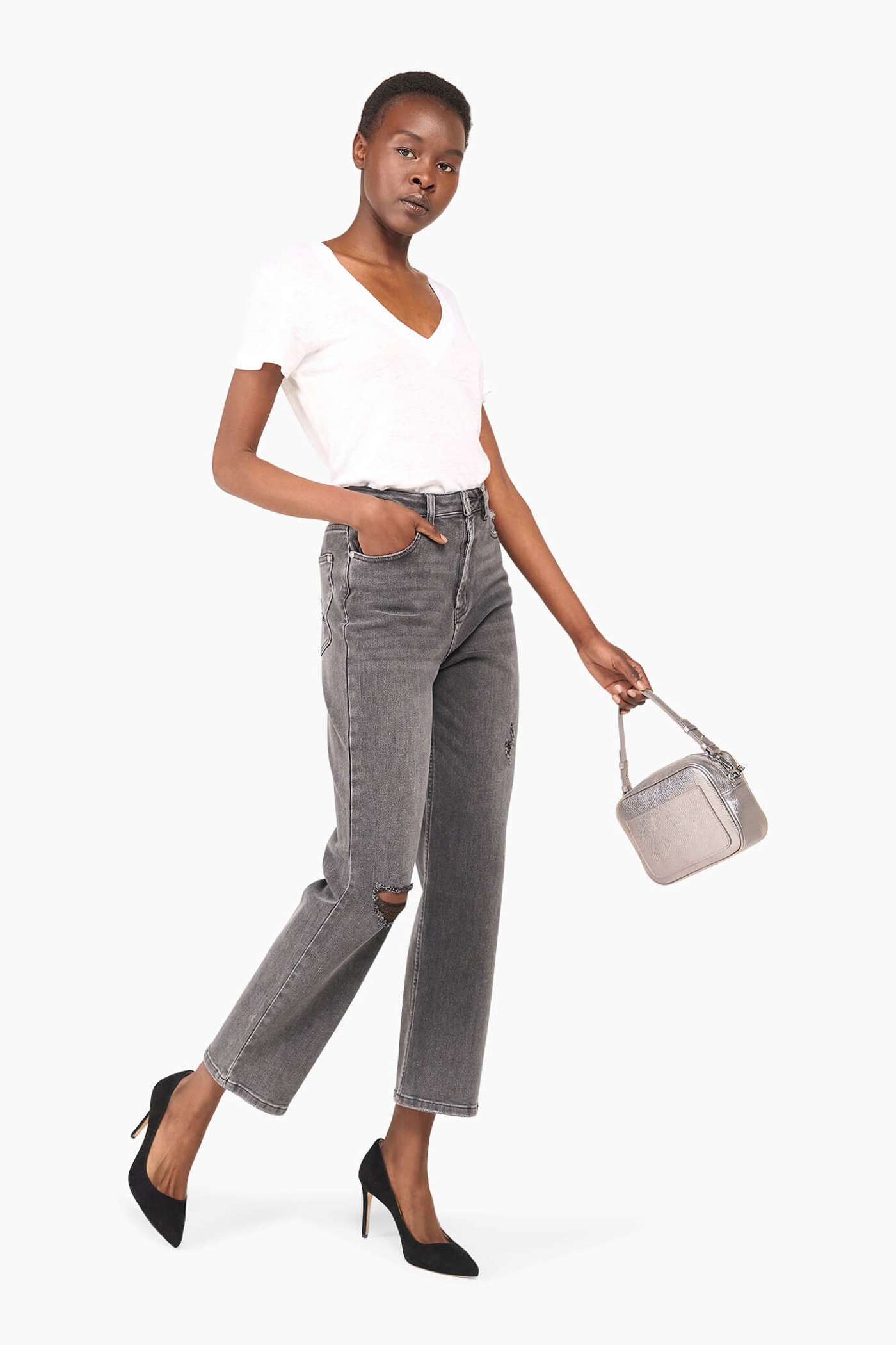 Leren Crossbody Dames Bruce Gun Metal
