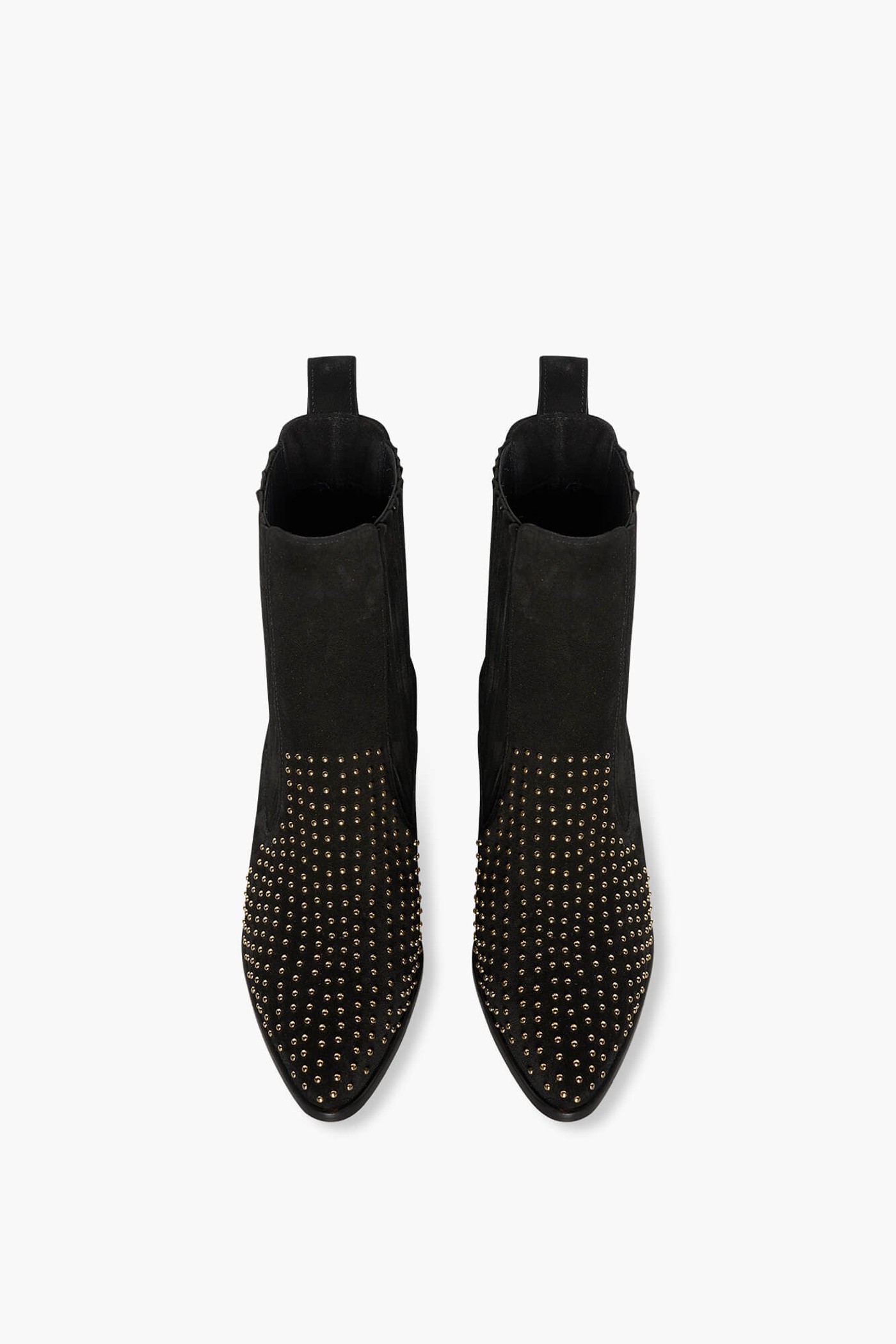 Enkellaars Western Dames Suede Colt Zwart Studs