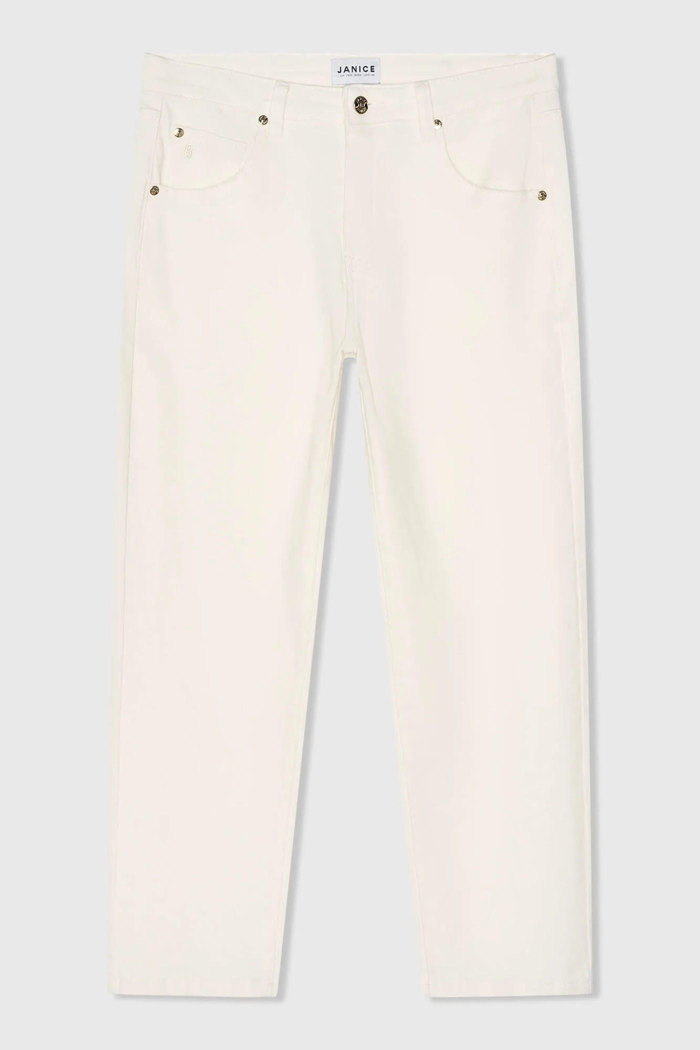 Boyfriend Jeans Dames Mid Rise Stretch Bailey Off White 264