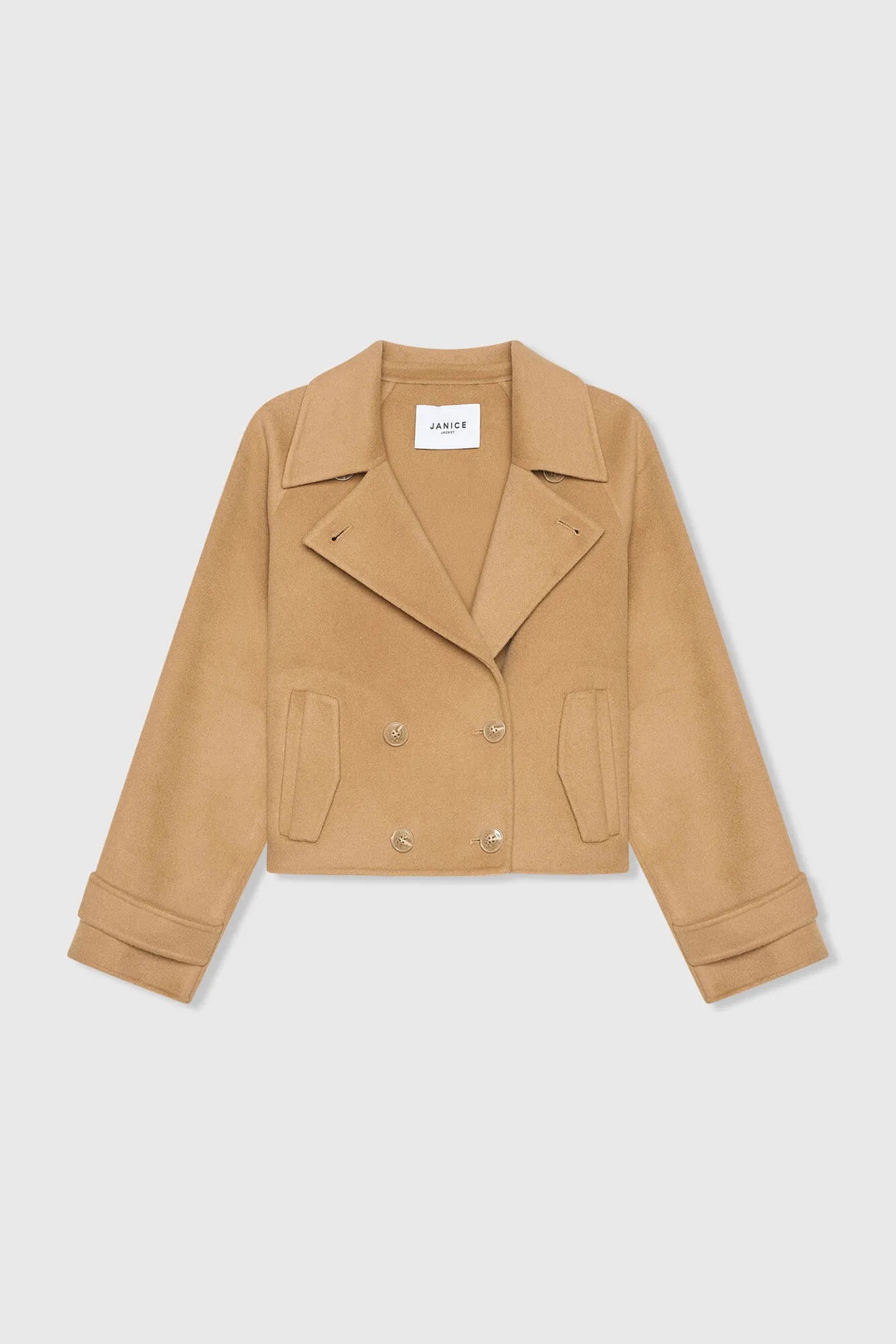 Korte Cashmere Jas Trenchcoat Double Face Floyd Camel