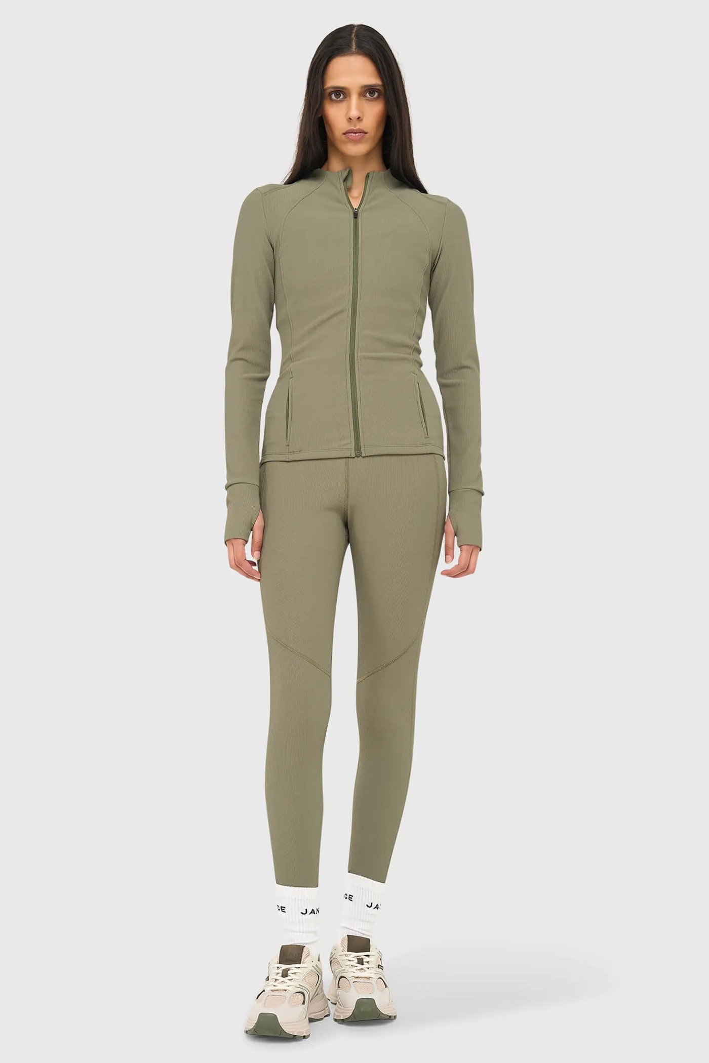 Sport Vest Jasje Dames Groen Rib Texas