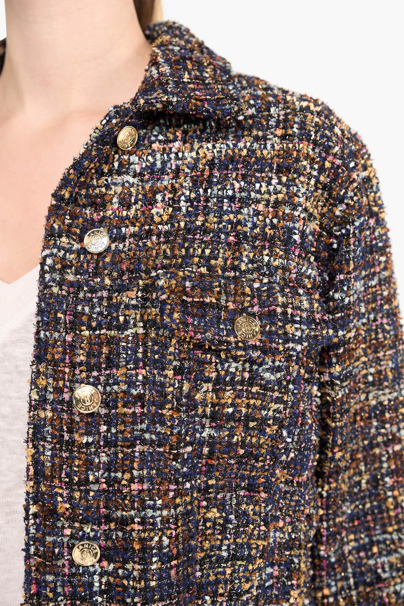 Jas Dames Kort Tweed Gregory Blauw